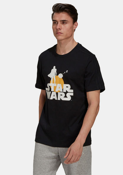 Adidas Star Wars Print Training T-shirt with Crew Neck and Short Sleeves