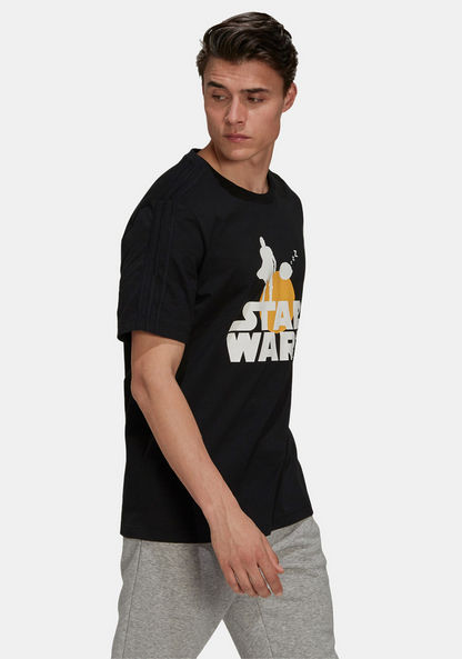 Adidas Star Wars Print Training T-shirt with Crew Neck and Short Sleeves