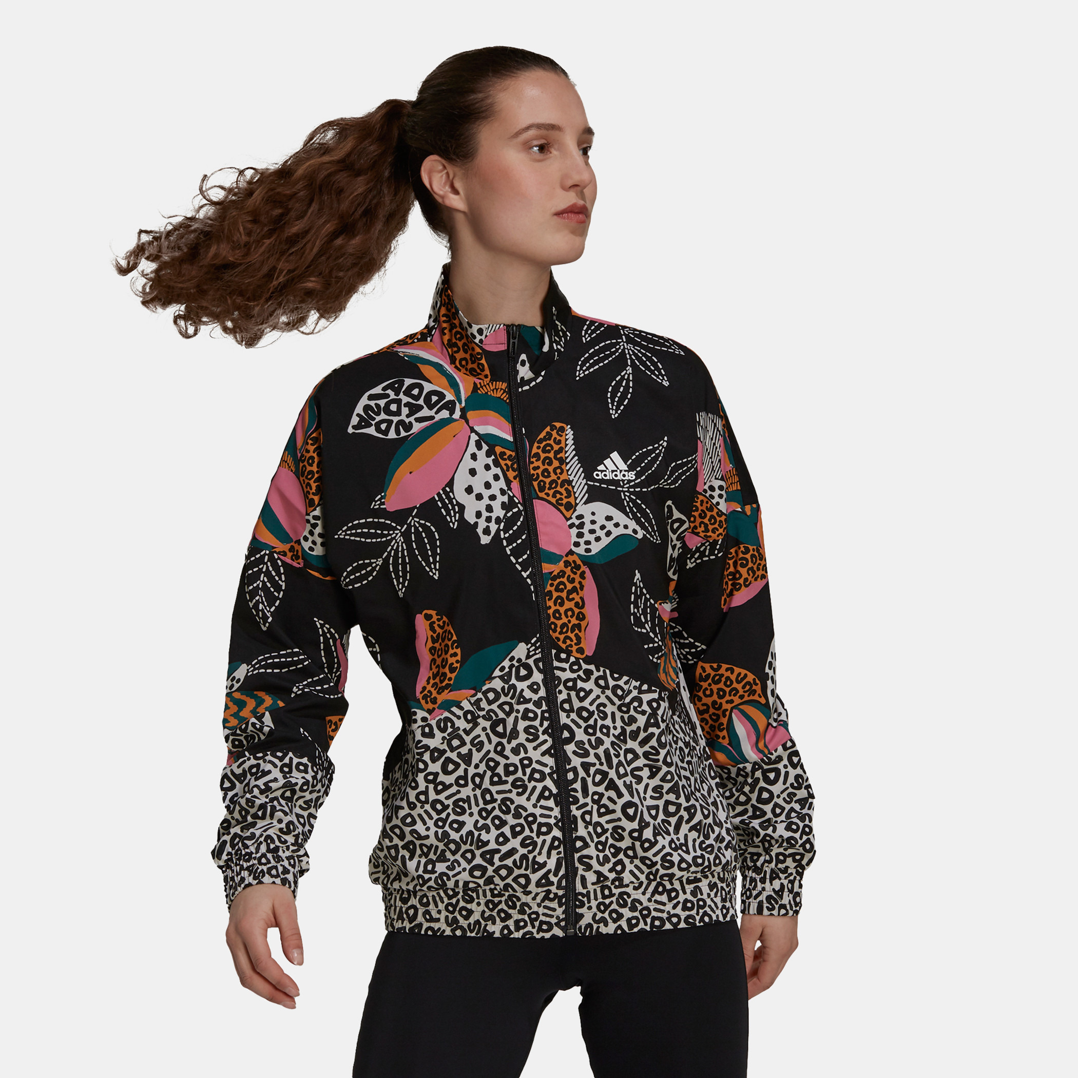 Adidas hot sale printed jacket