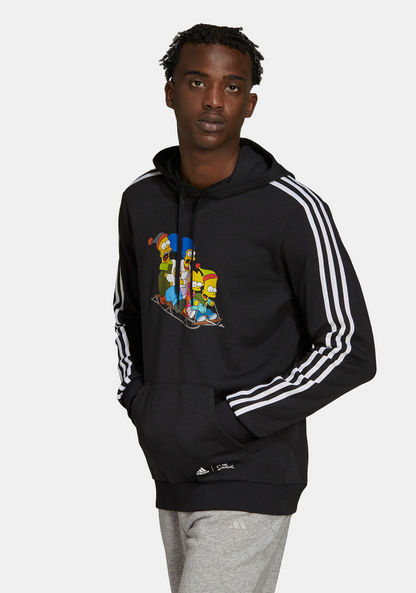 Adidas The Simpsons Family Graphic Print Sweatshirt with Hood and Pocket-Hoodies & Sweatshirts-image-0