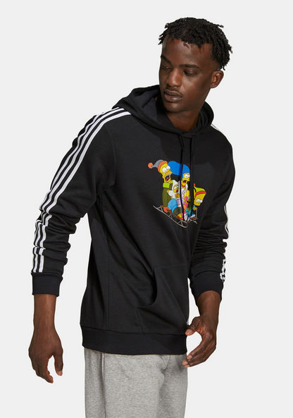 Adidas The Simpsons Family Graphic Print Sweatshirt with Hood and Pocket-Hoodies & Sweatshirts-image-1