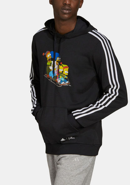Adidas The Simpsons Family Graphic Print Sweatshirt with Hood and Pocket-Hoodies & Sweatshirts-image-3