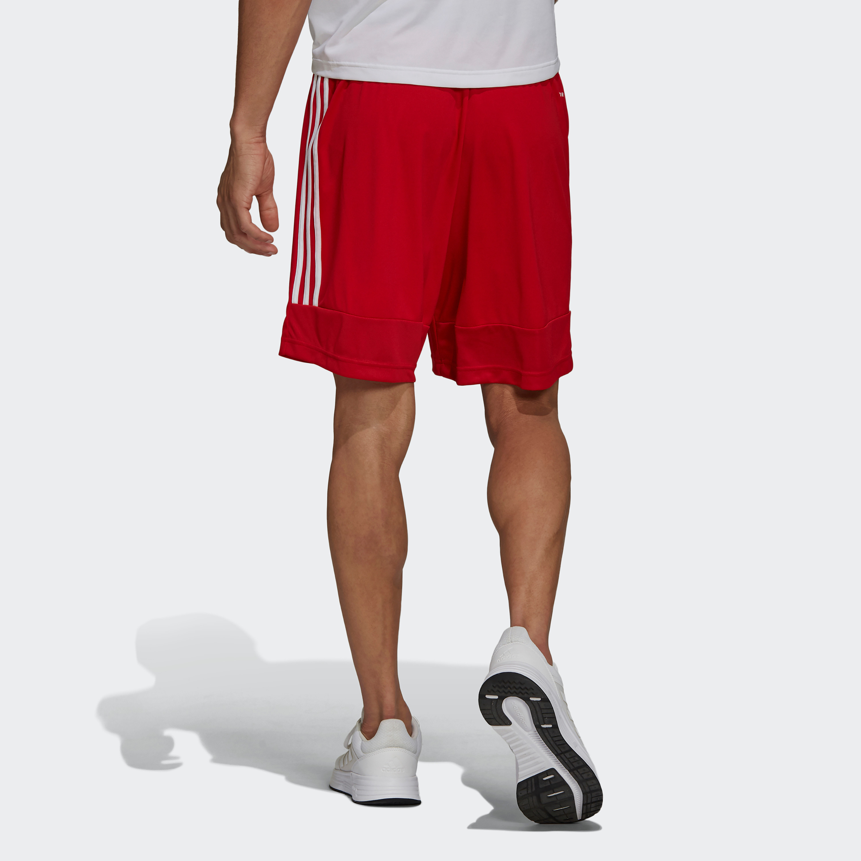 Red adidas 3 stripe 2024 shorts