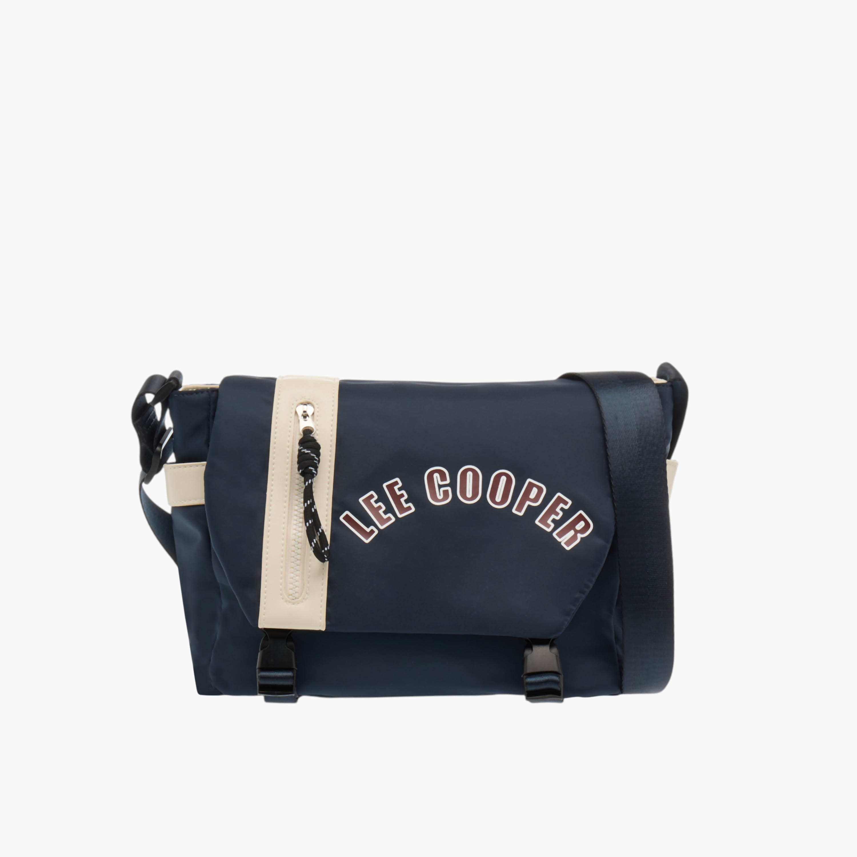 Shop Lee Cooper Logo Print Crossbody Bag with Strap and Clip