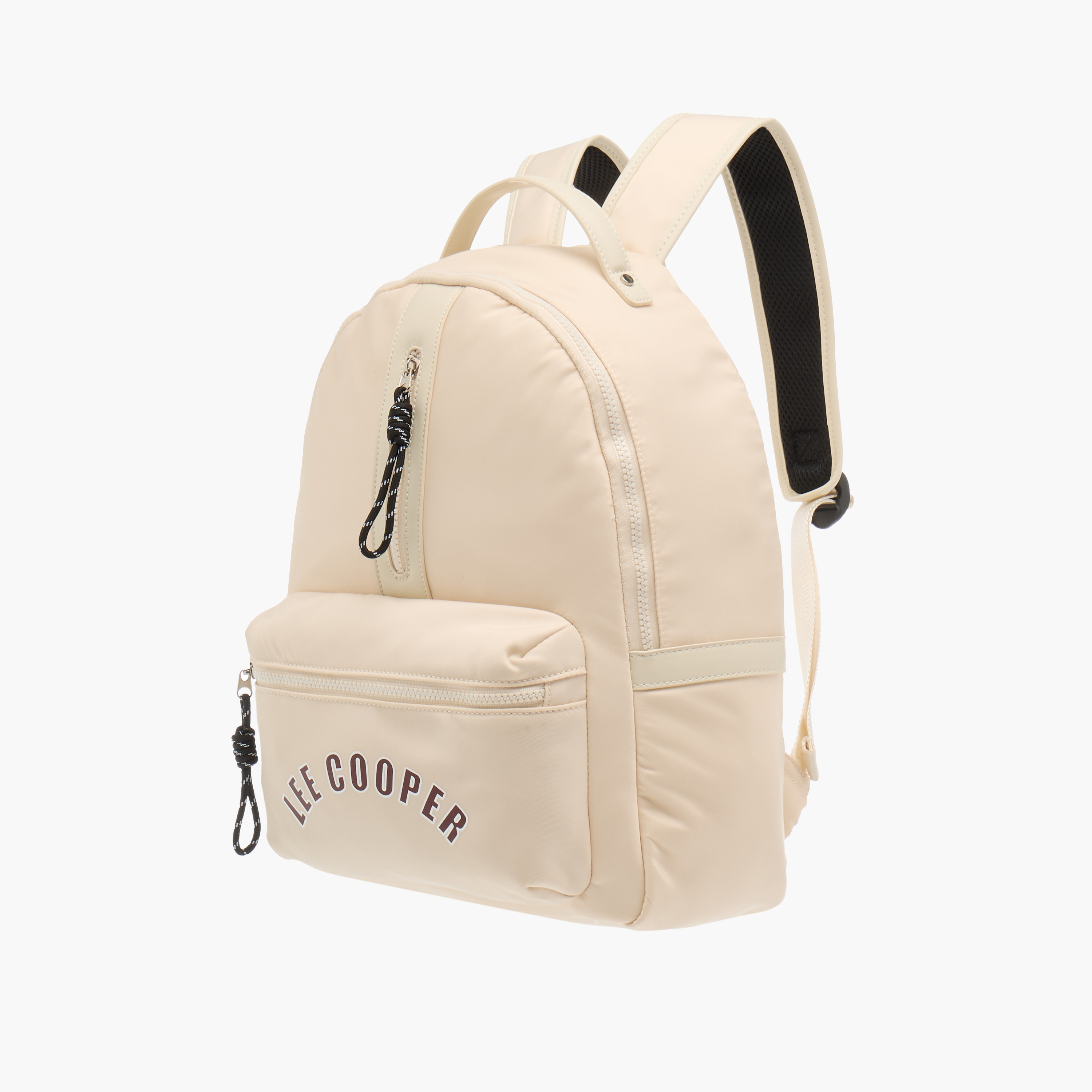 Lee Cooper Logo Print Backpack with Adjustable Straps and Handle-women-bagsandwallets-backpacks-image-2