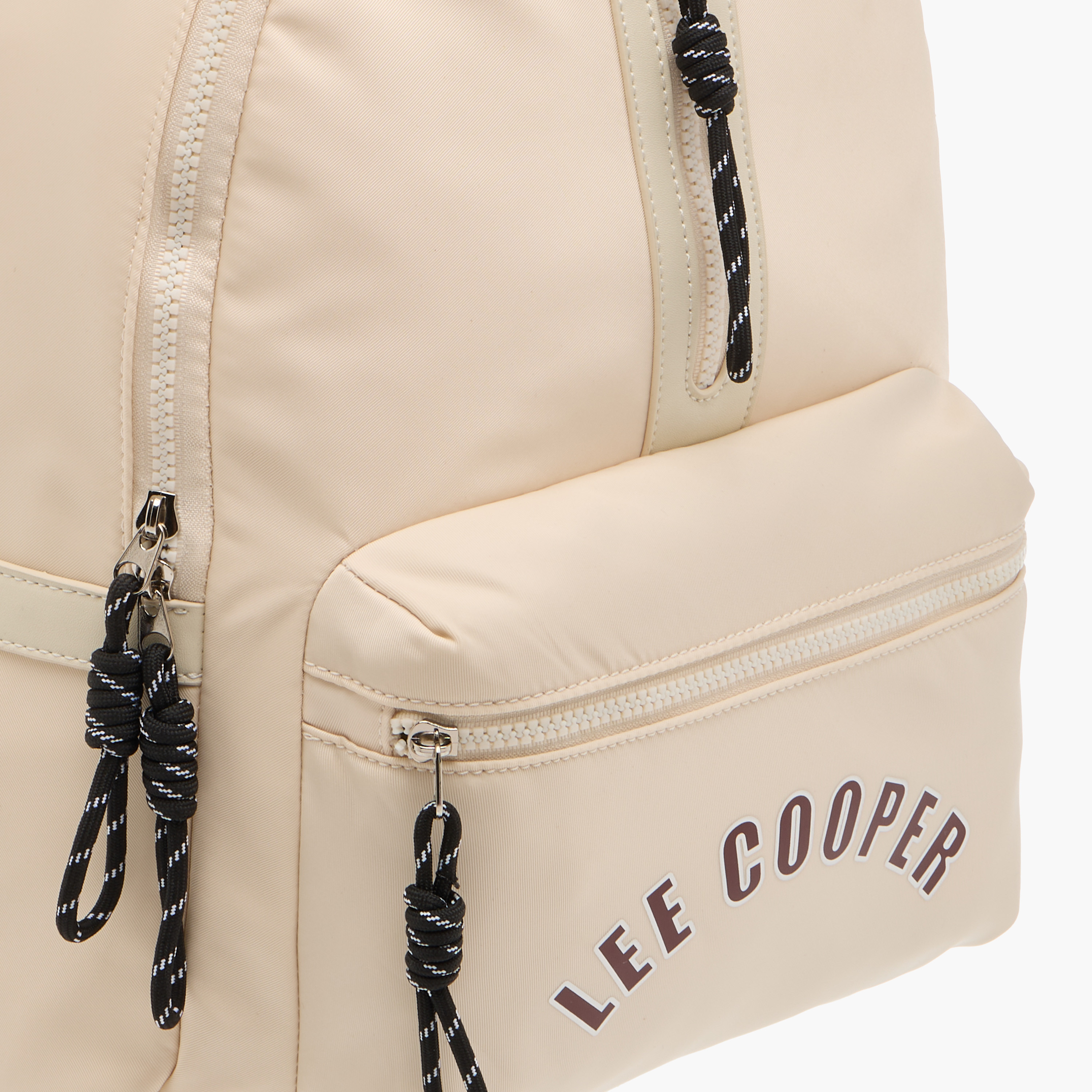 Lee Cooper Logo Print Backpack with Adjustable Straps and Handle-women-bagsandwallets-backpacks-image-4