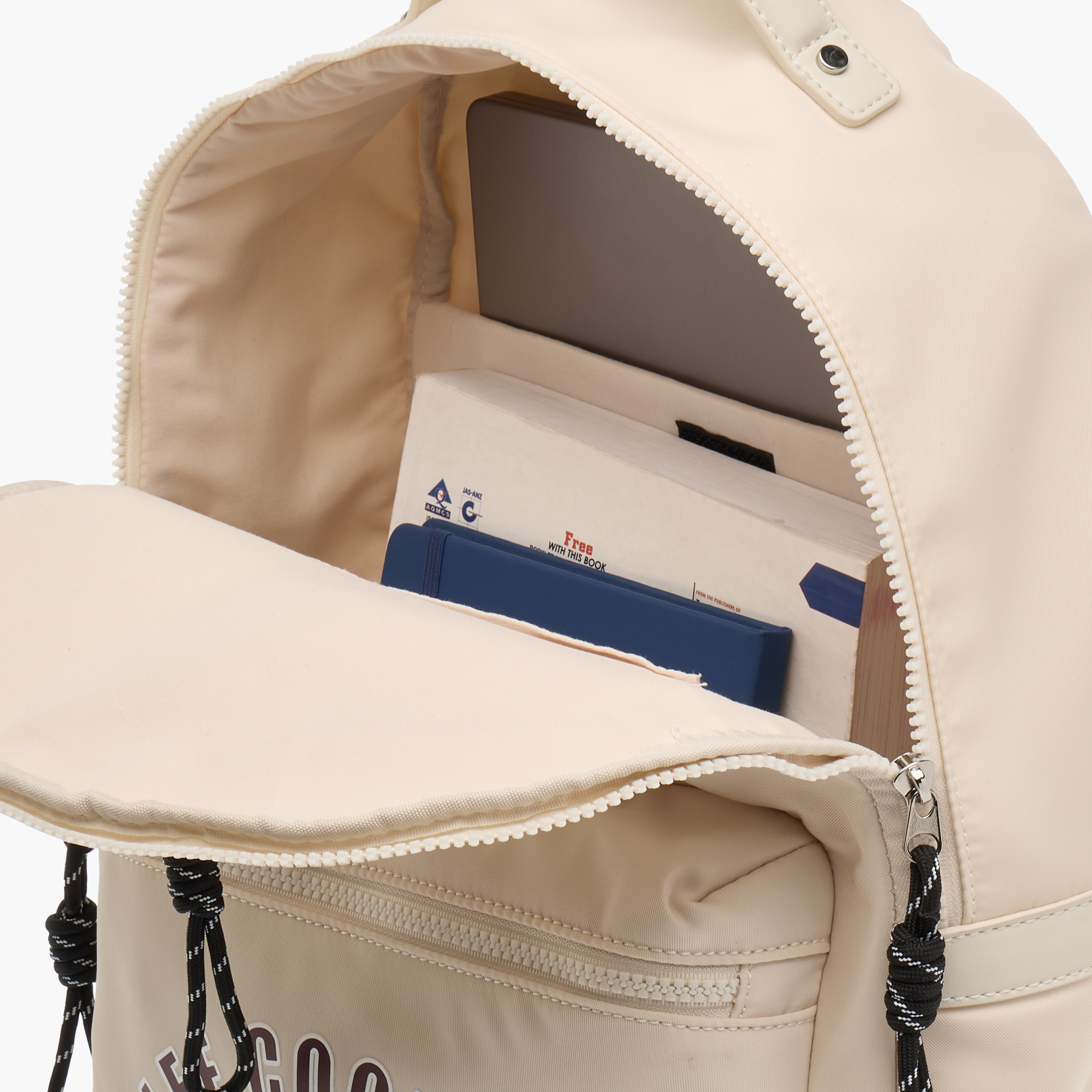 Lee Cooper Logo Print Backpack with Adjustable Straps and Handle-women-bagsandwallets-backpacks-image-6