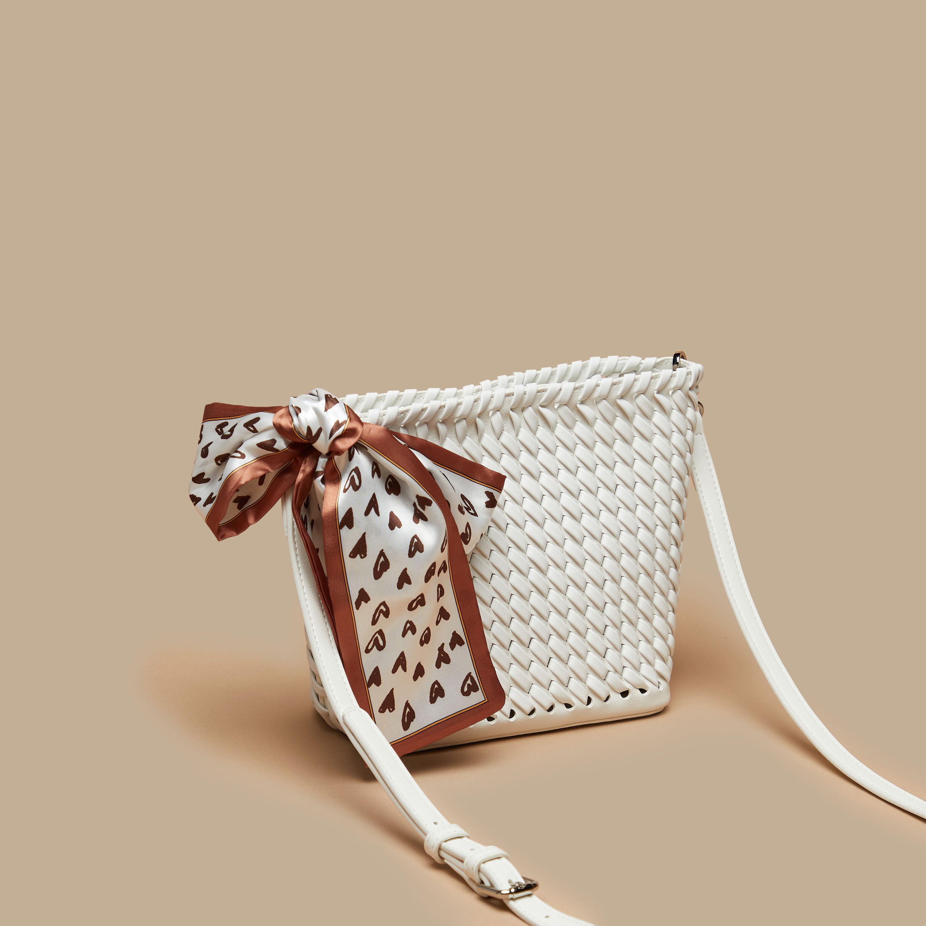 Shop Missy Woven Textured Crossbody Bag with Pouch and