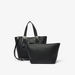 Haadana Solid Tote Bag with Embellished Buckle Accent and Pouch-Women%27s Handbags-thumbnail-1