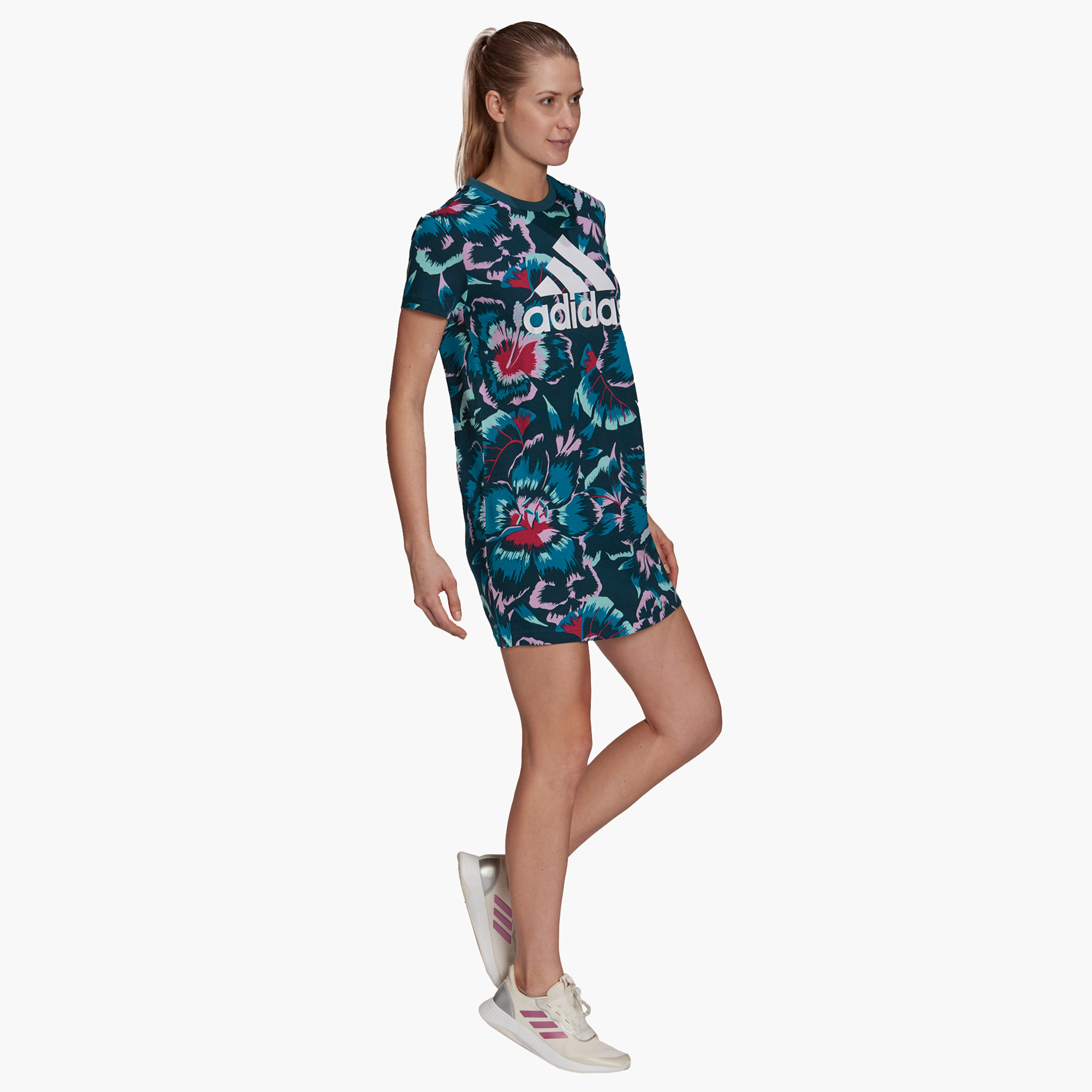 Adidas floral cheap t shirt dress