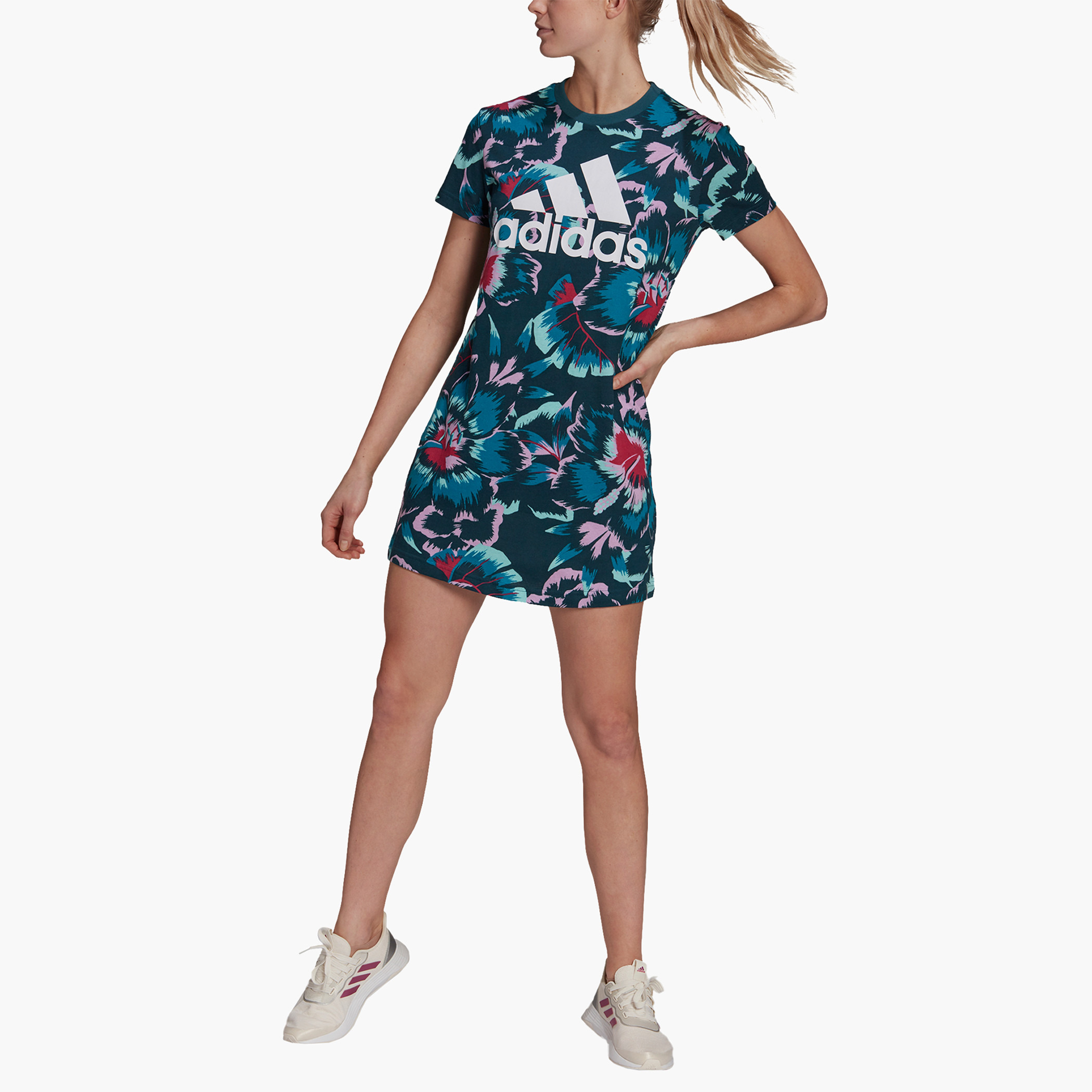 Adidas floral cheap tee dress