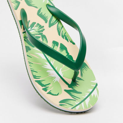 Tropical Print Slip-On Thong Slippers