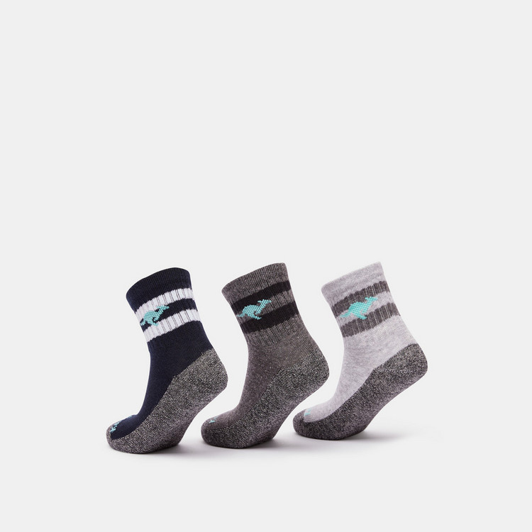KangaRoos Striped Ankle Length Socks - Set of 3