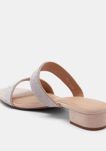 Embellished Open-Toe Slide Sandals with Block Heels-Women%27s Heel Sandals-image-2