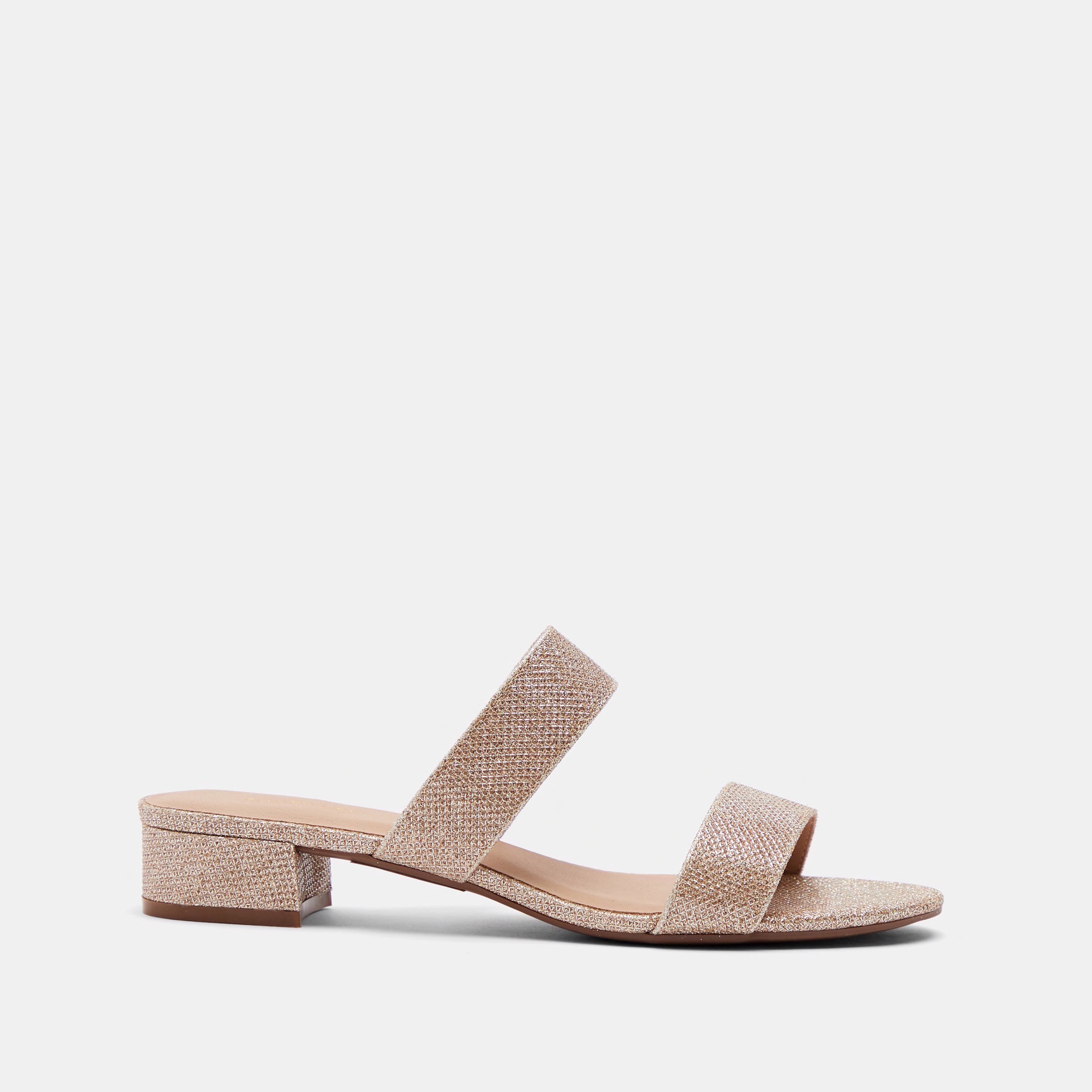 Open Toe Block Heel Slide Sandals