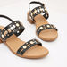 Embellished Sandals with Buckle Closure and Block Heels-Women%27s Heel Sandals-thumbnail-2