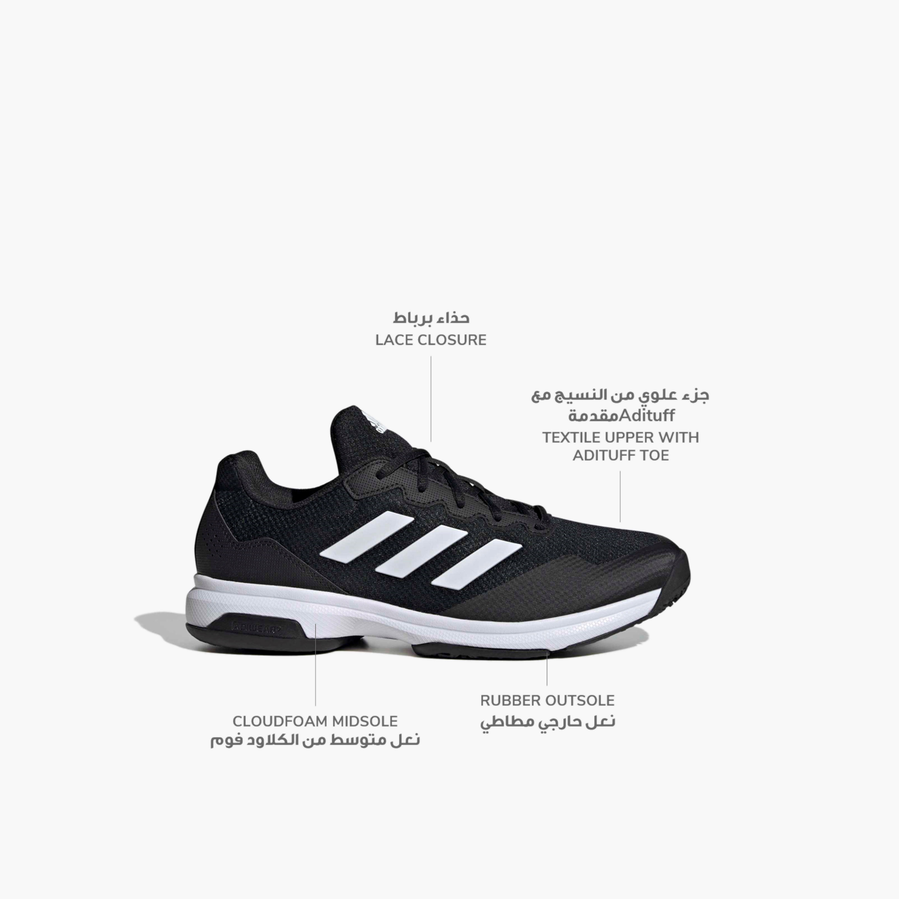 Adidas Men Gamecourt 2 Omnicourt Lace-Up Tennis Shoes-sports-men-shoes-image-2
