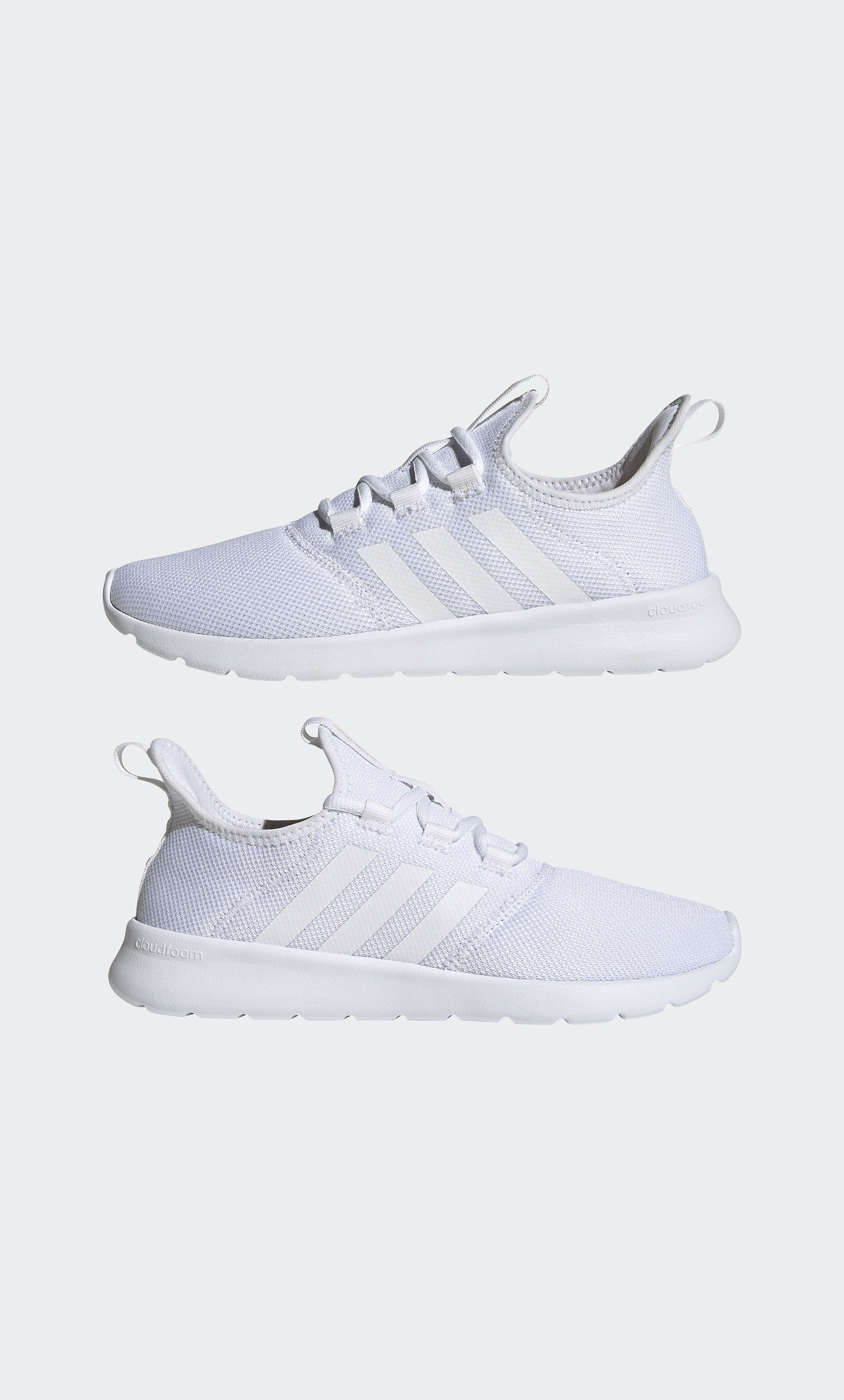 Adidas cloudfoam trainers womens white sale