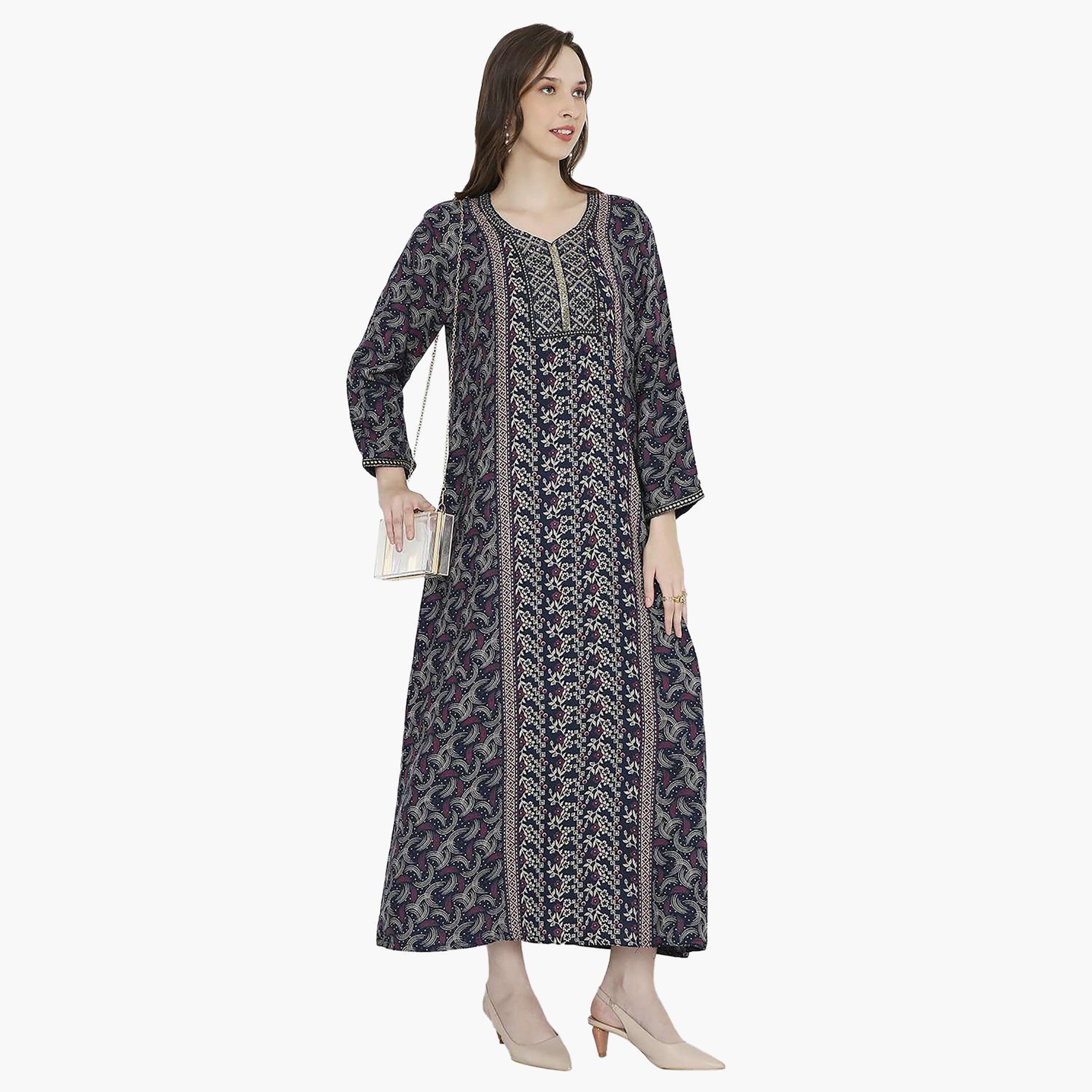 جلابية نسائية مطرزة بعقدة عنق من هانا آند سارة-women-arabicclothing-jalabiyas-image-8