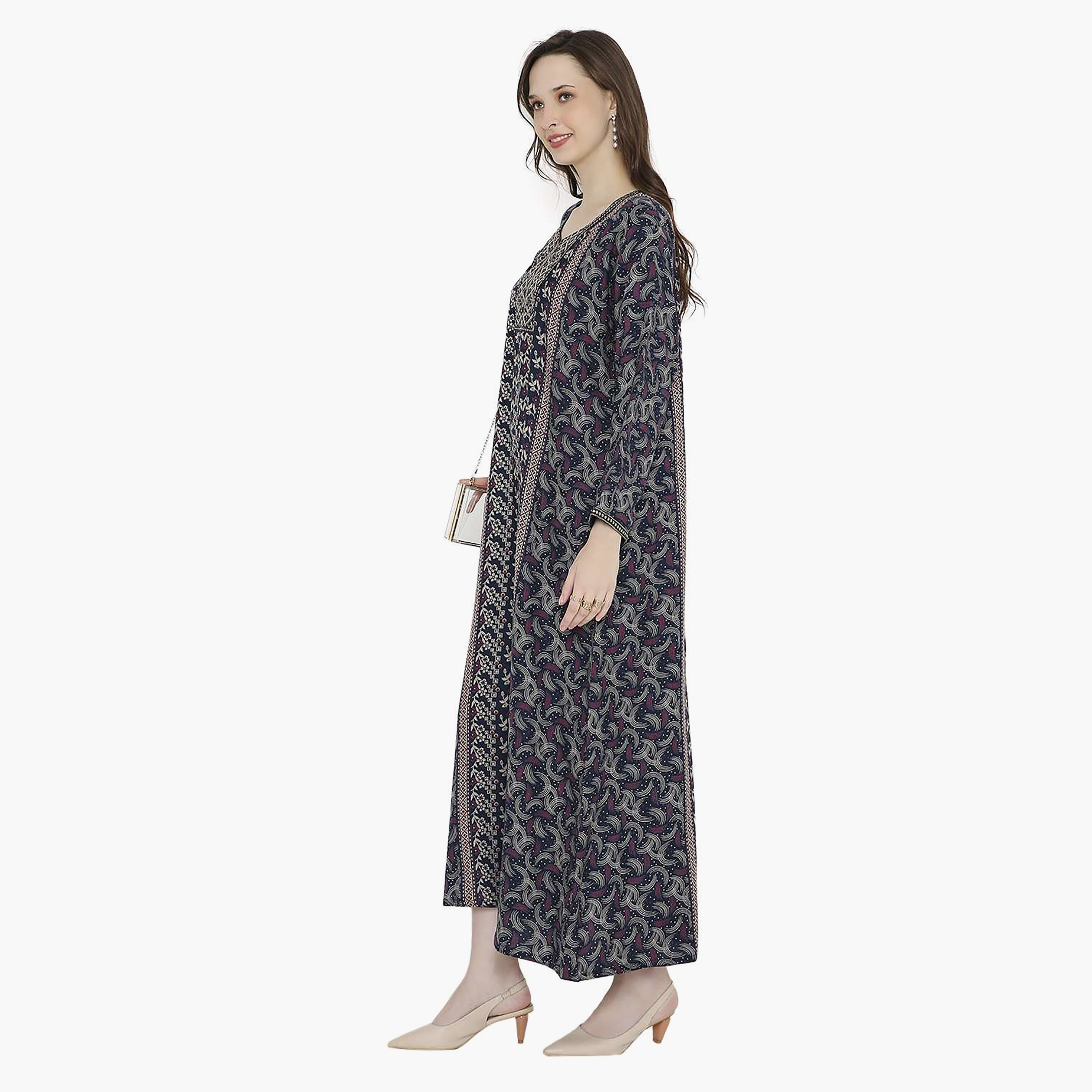 جلابية نسائية مطرزة بعقدة عنق من هانا آند سارة-women-arabicclothing-jalabiyas-image-9