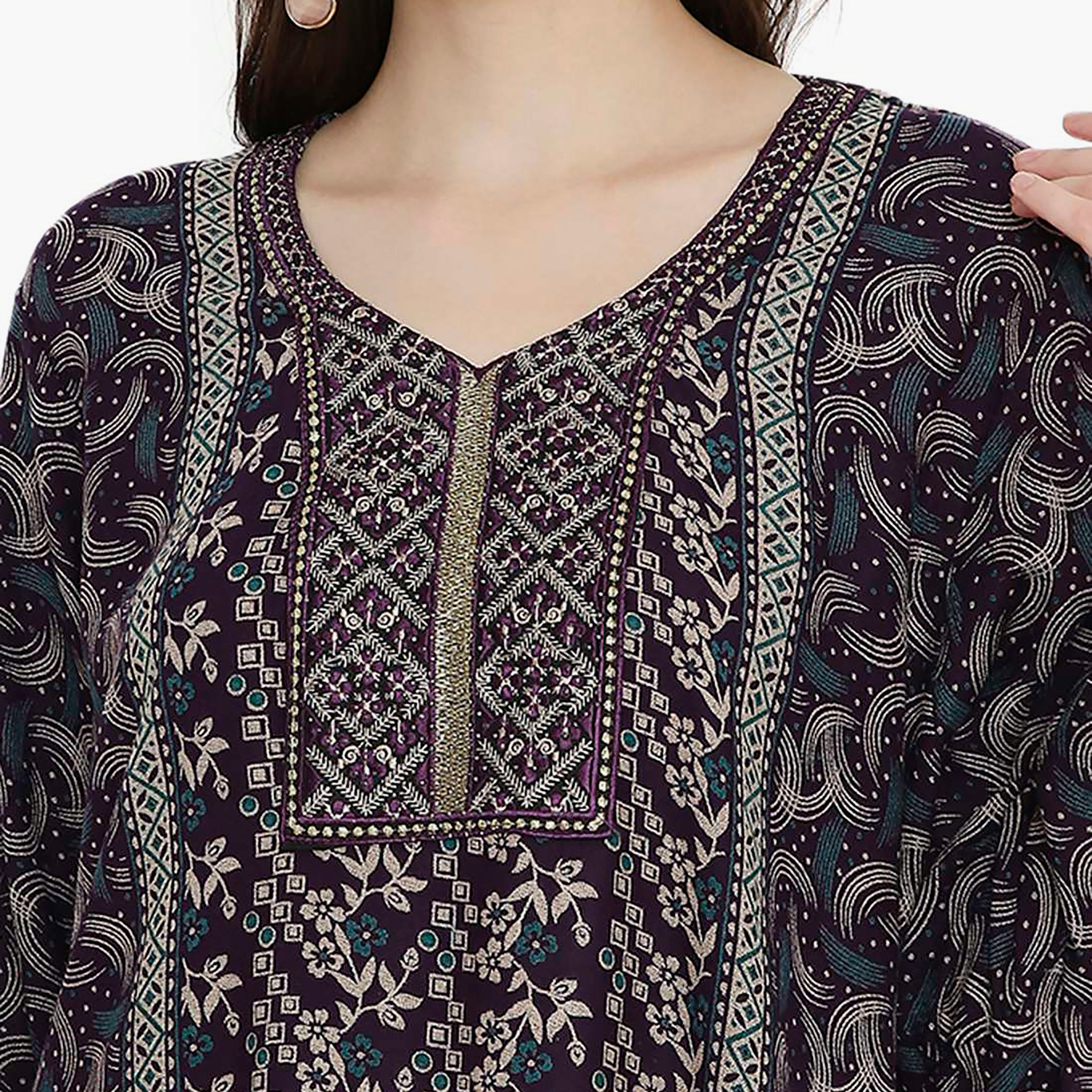 جلابية نسائية مطرزة بعقدة عنق من هانا آند سارة-women-arabicclothing-jalabiyas-image-12