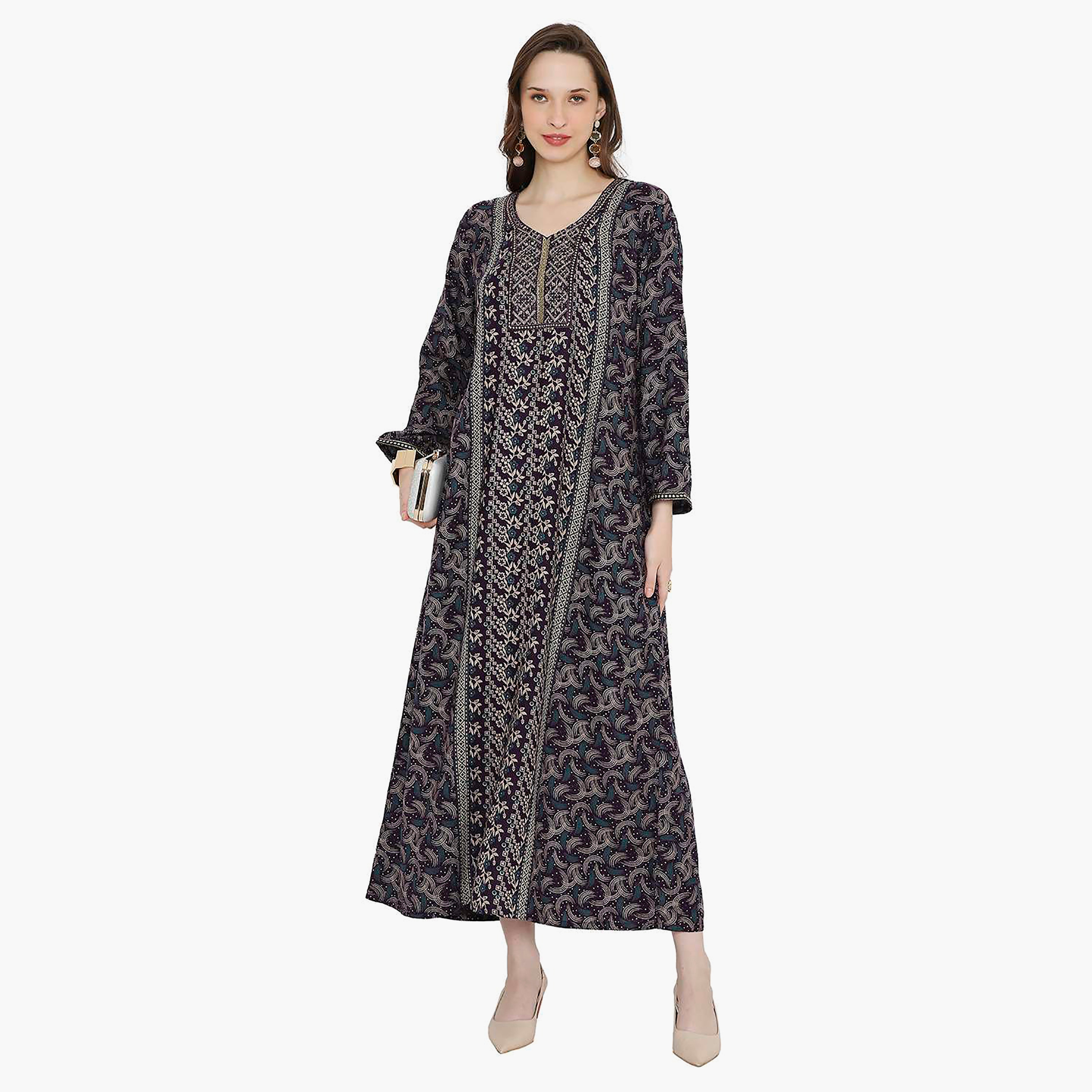 جلابية نسائية مطرزة بعقدة عنق من هانا آند سارة-women-arabicclothing-jalabiyas-image-14