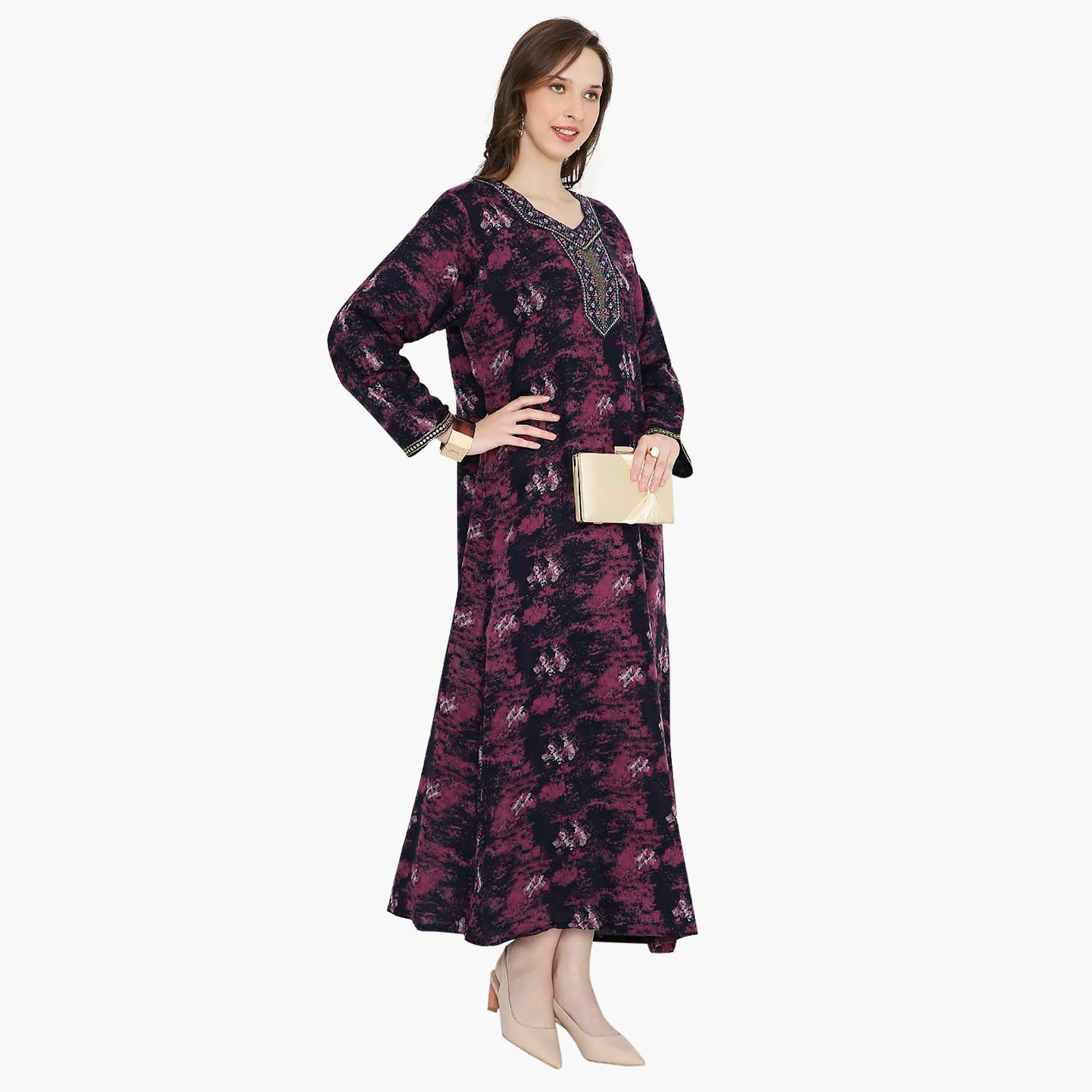جلابية نسائية مطرزة بعقدة عنق من هانا آند سارة-women-arabicclothing-jalabiyas-image-3