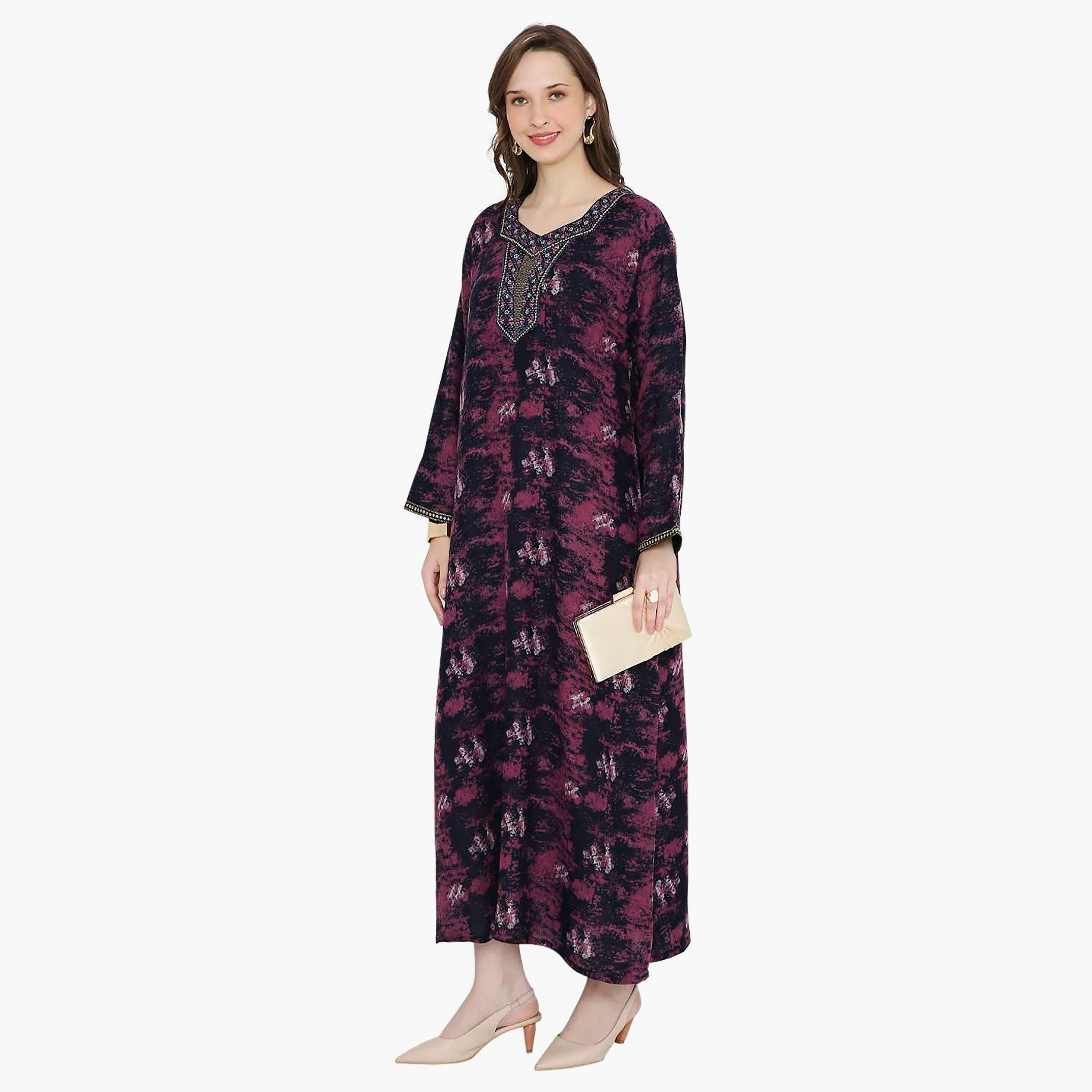 جلابية نسائية مطرزة بعقدة عنق من هانا آند سارة-women-arabicclothing-jalabiyas-image-4