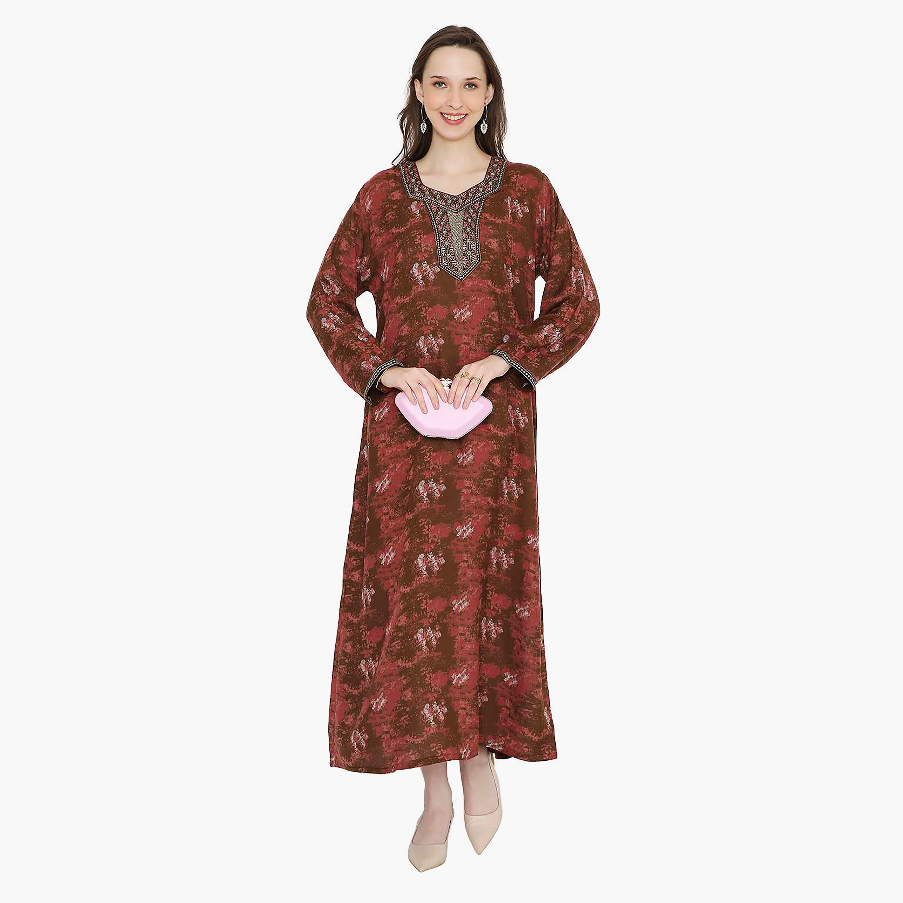 جلابية نسائية مطرزة بعقدة عنق من هانا آند سارة-women-arabicclothing-jalabiyas-image-6