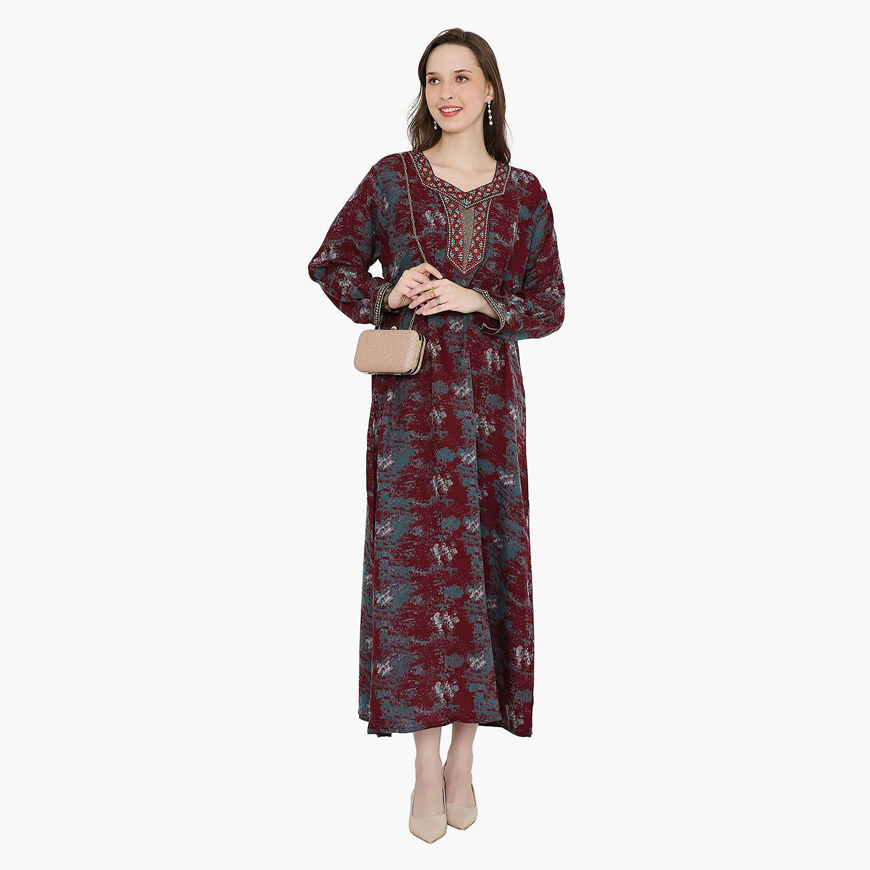 جلابية نسائية مطرزة بعقدة عنق من هانا آند سارة-women-arabicclothing-jalabiyas-image-11