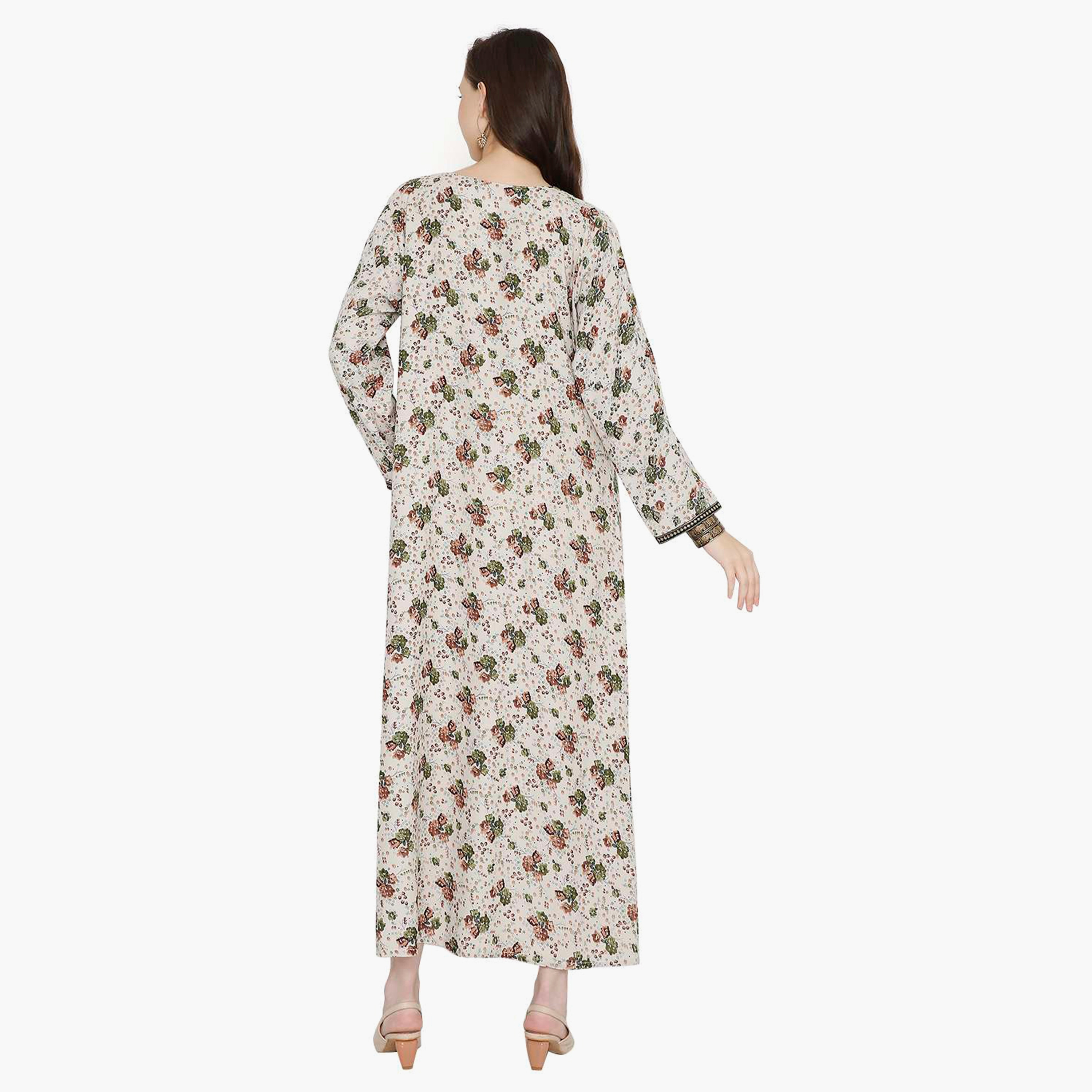جلابية نسائية مطرزة بالزهور وعقدة عنق من هانا آند سارة-women-arabicclothing-jalabiyas-image-5