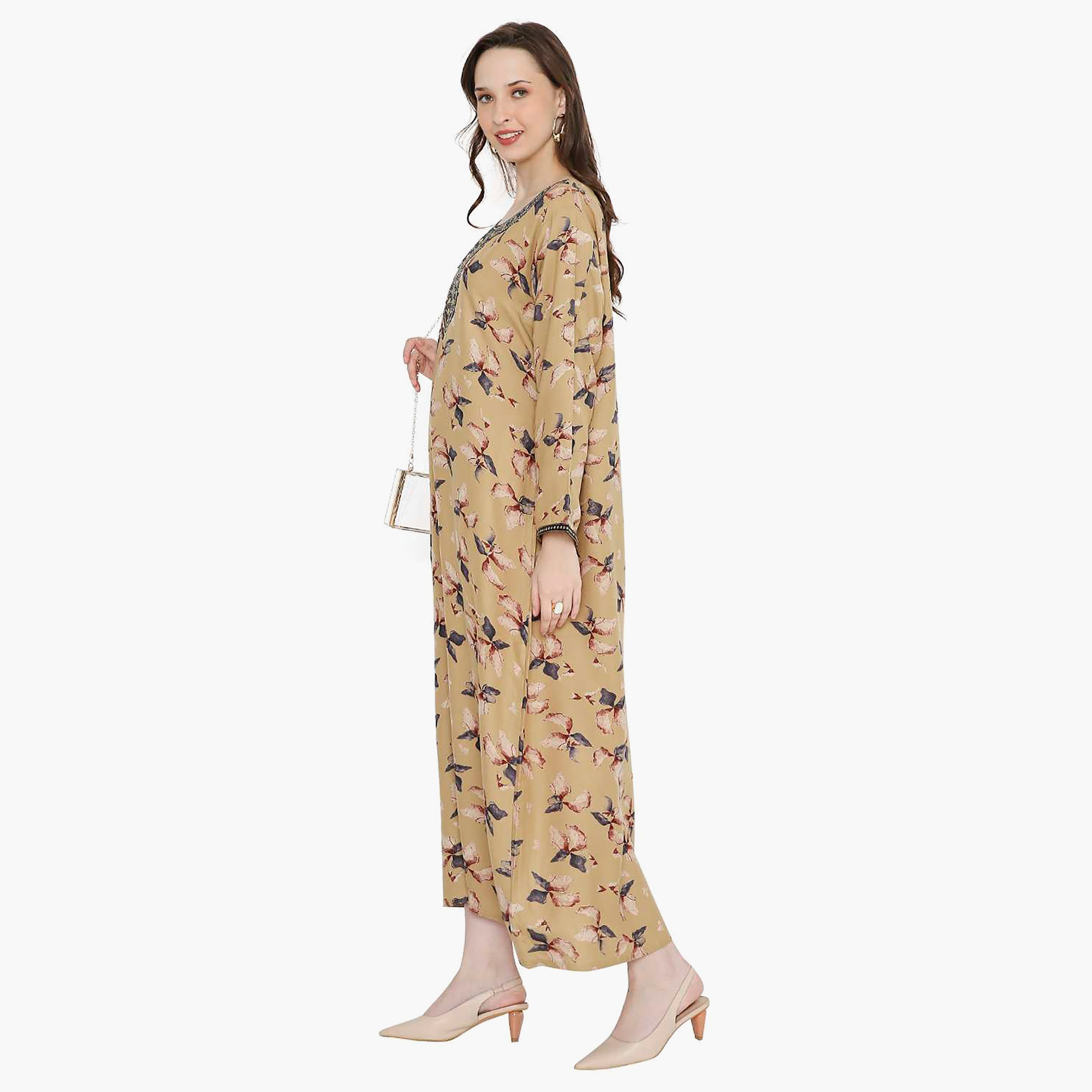 جلابية نسائية مطرزة بالزهور وعقدة عنق من هانا آند سارة-women-arabicclothing-jalabiyas-image-9