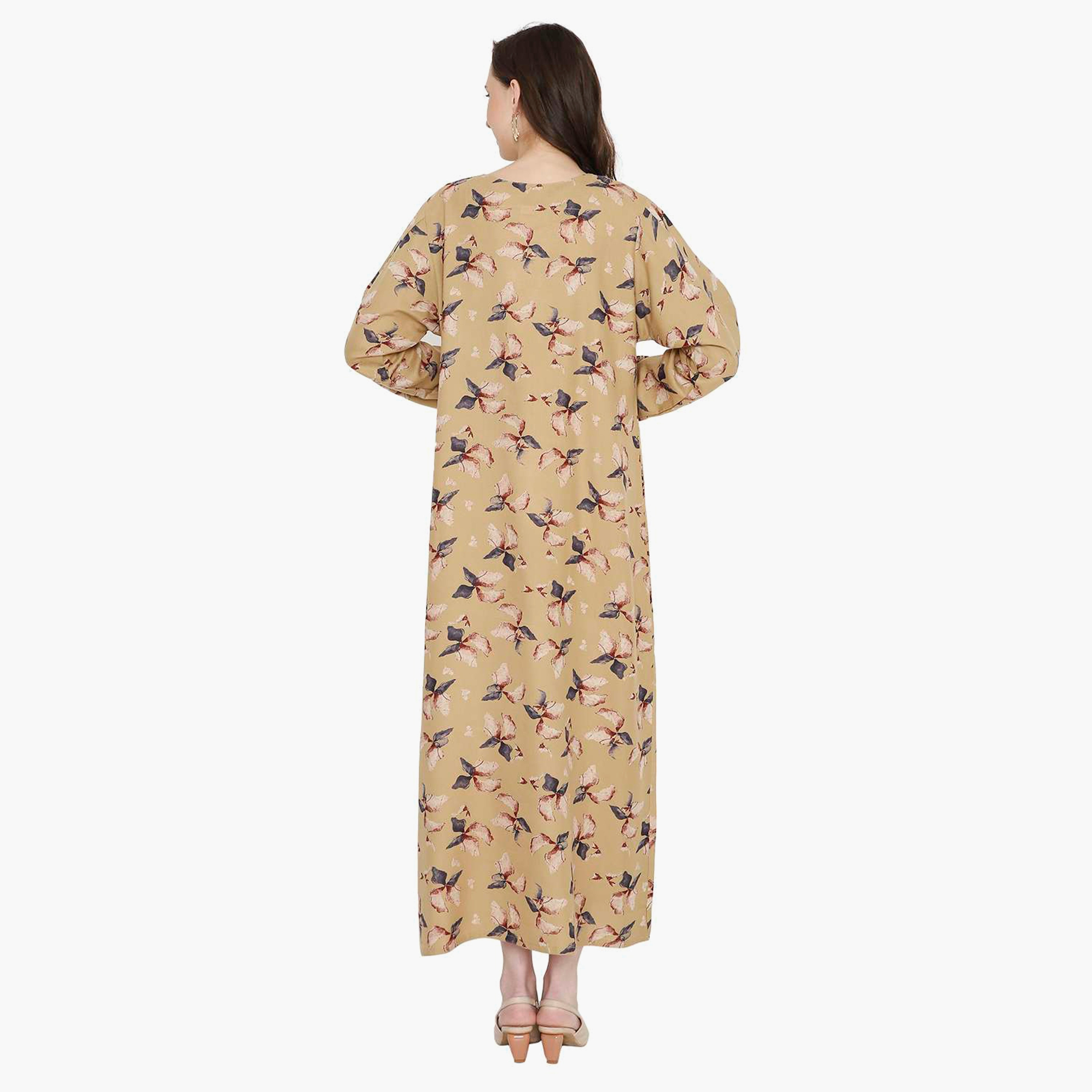 جلابية نسائية مطرزة بالزهور وعقدة عنق من هانا آند سارة-women-arabicclothing-jalabiyas-image-10