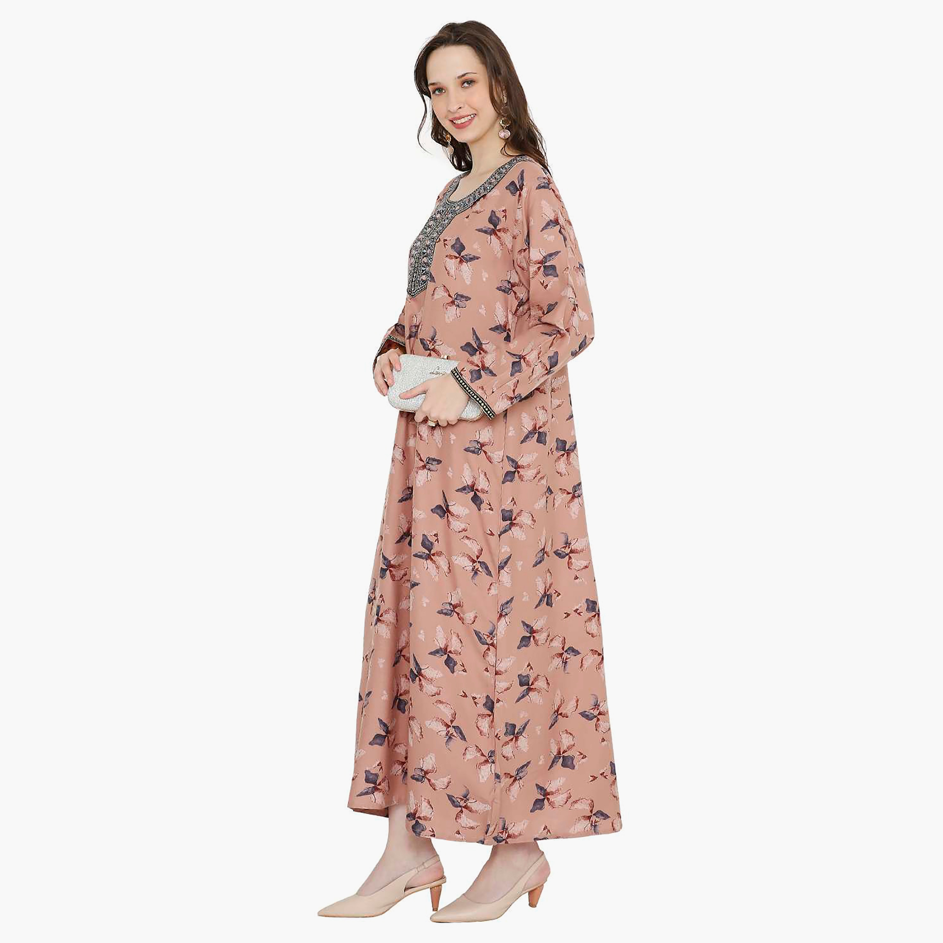 جلابية نسائية مطرزة بالزهور وعقدة عنق من هانا آند سارة-women-arabicclothing-jalabiyas-image-14