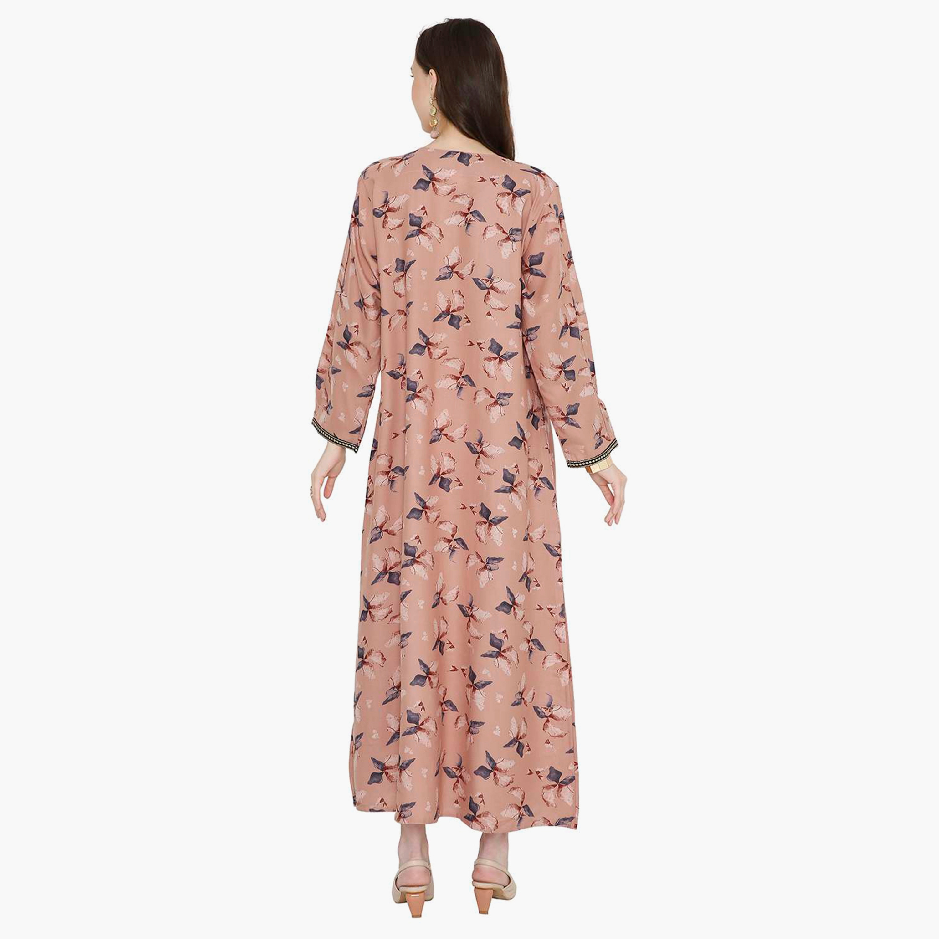 جلابية نسائية مطرزة بالزهور وعقدة عنق من هانا آند سارة-women-arabicclothing-jalabiyas-image-15