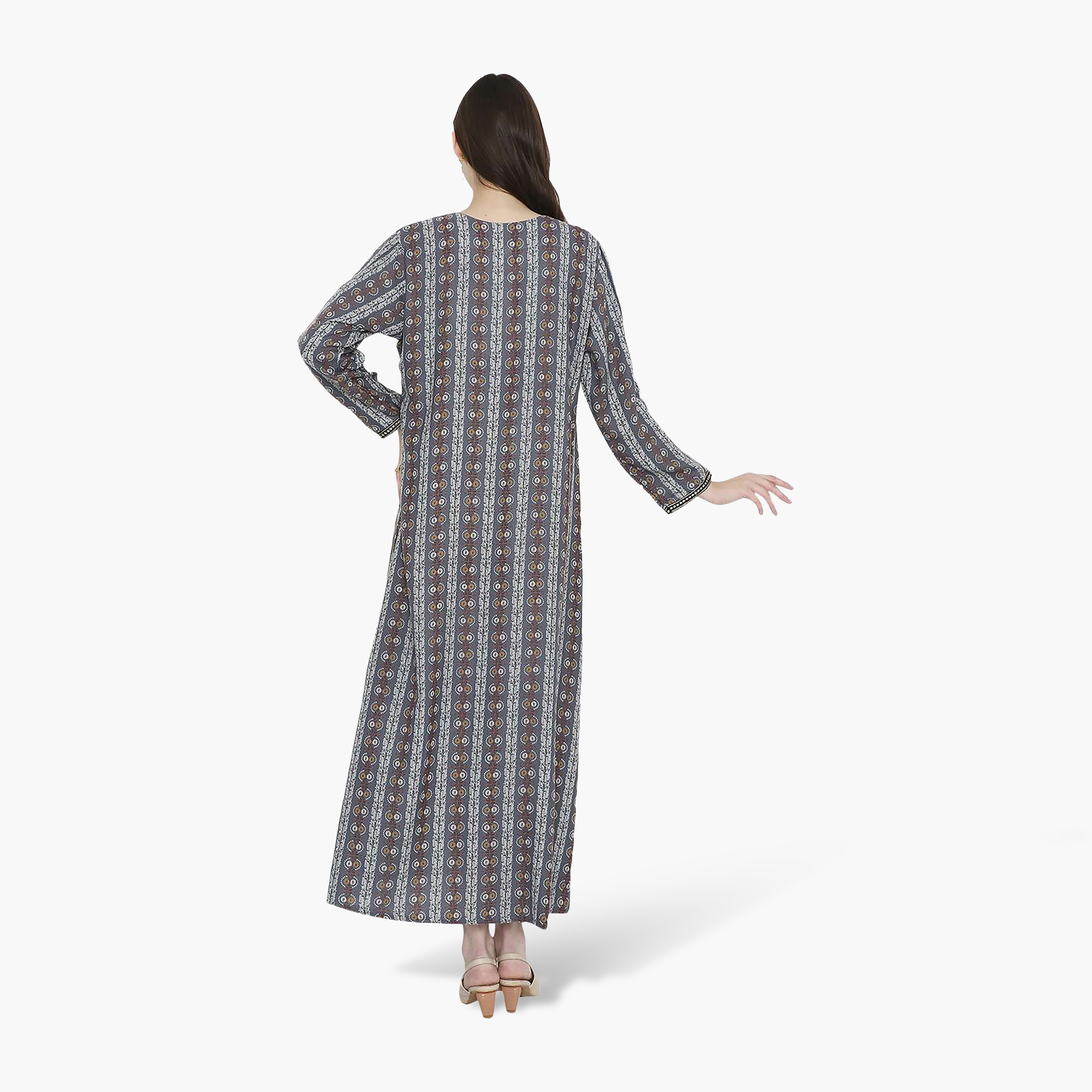 HanaandSara Multicolour Geometric Print Women's Jalabiya-women-arabicclothing-jalabiyas-image-5