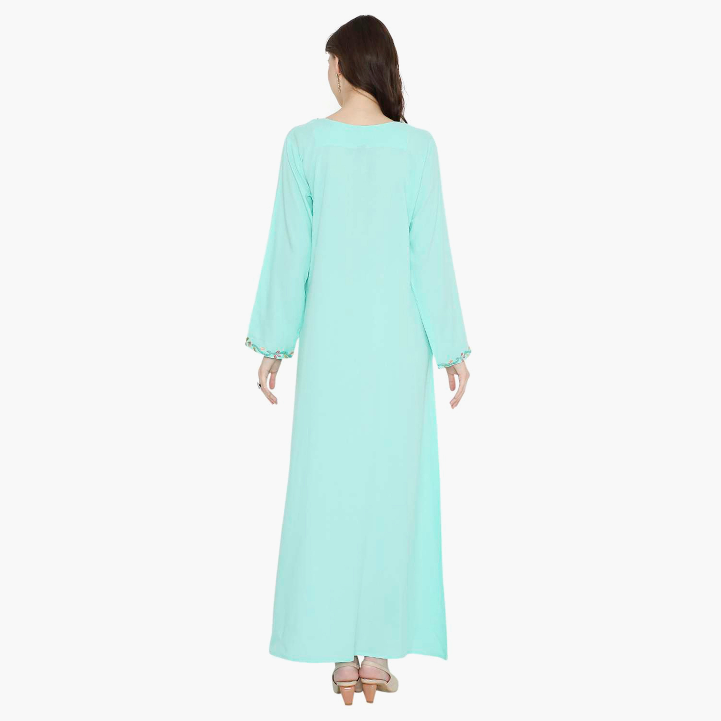 جلابية سهرة نسائية بأكمام مطوية ومطرزة من هانا آند سارة-women-arabicclothing-jalabiyas-image-5
