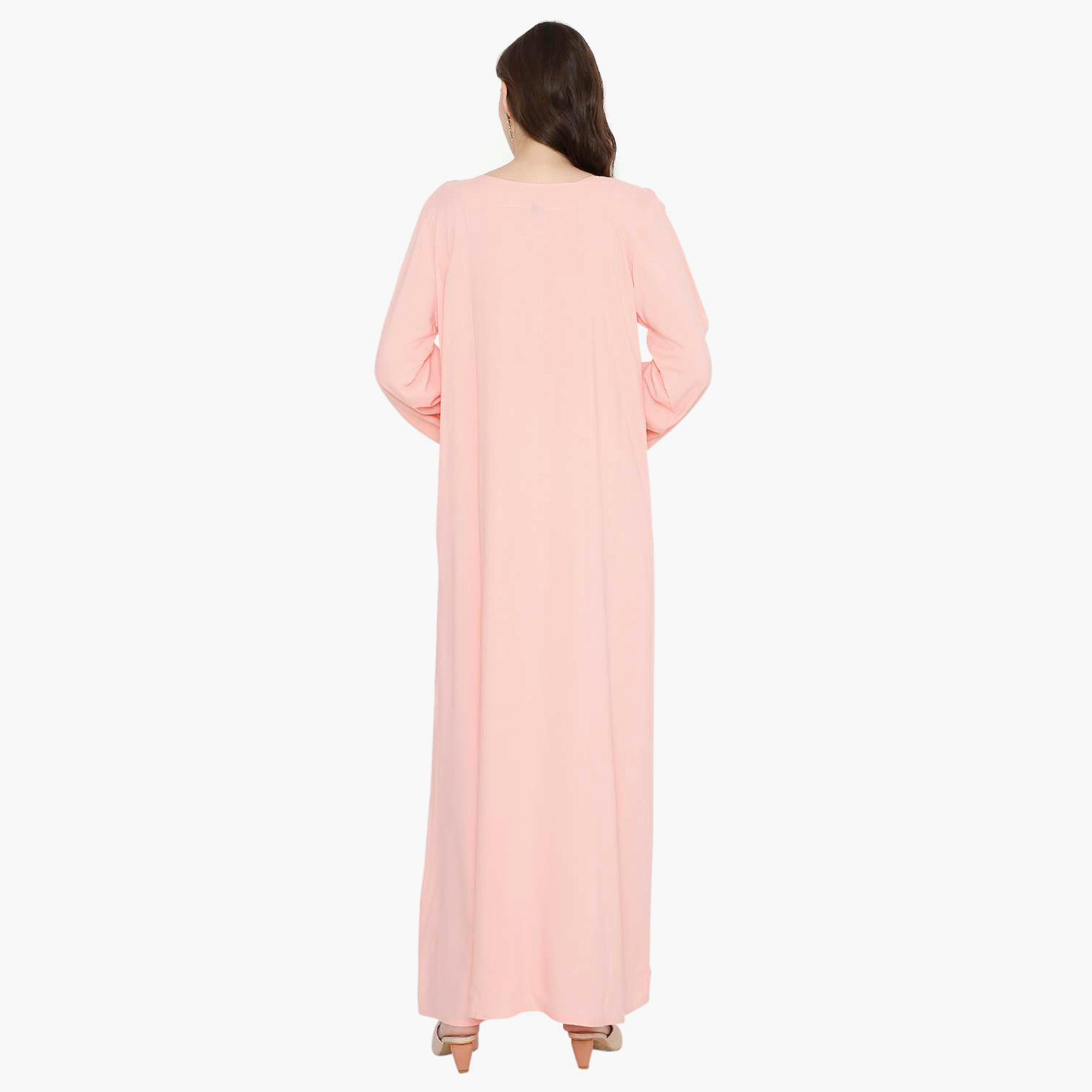 جلابية سهرة نسائية بأكمام مطوية ومطرزة من هانا آند سارة-women-arabicclothing-jalabiyas-image-15