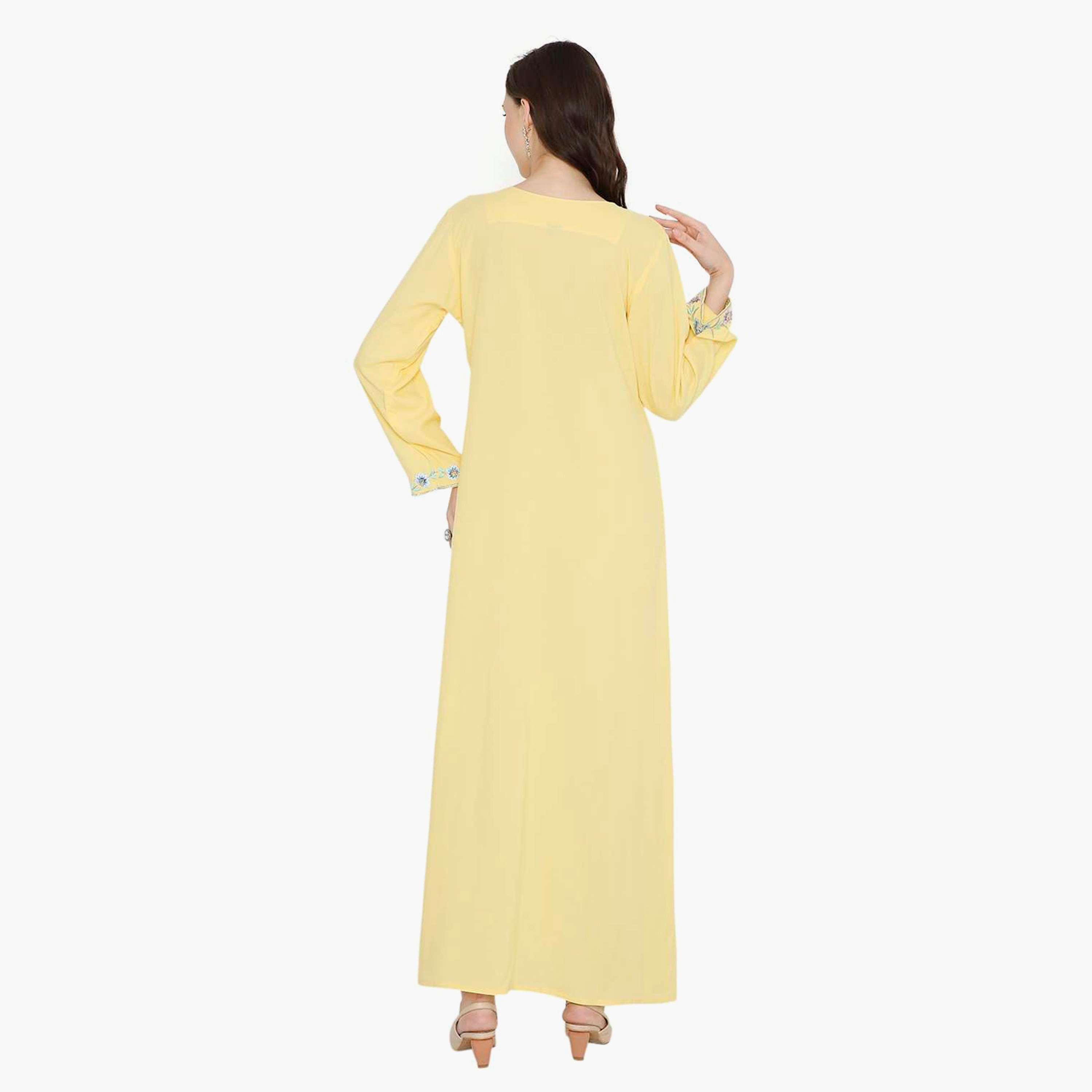 جلابية سهرة نسائية بأكمام مطوية ومطرزة من هانا آند سارة-women-arabicclothing-jalabiyas-image-10