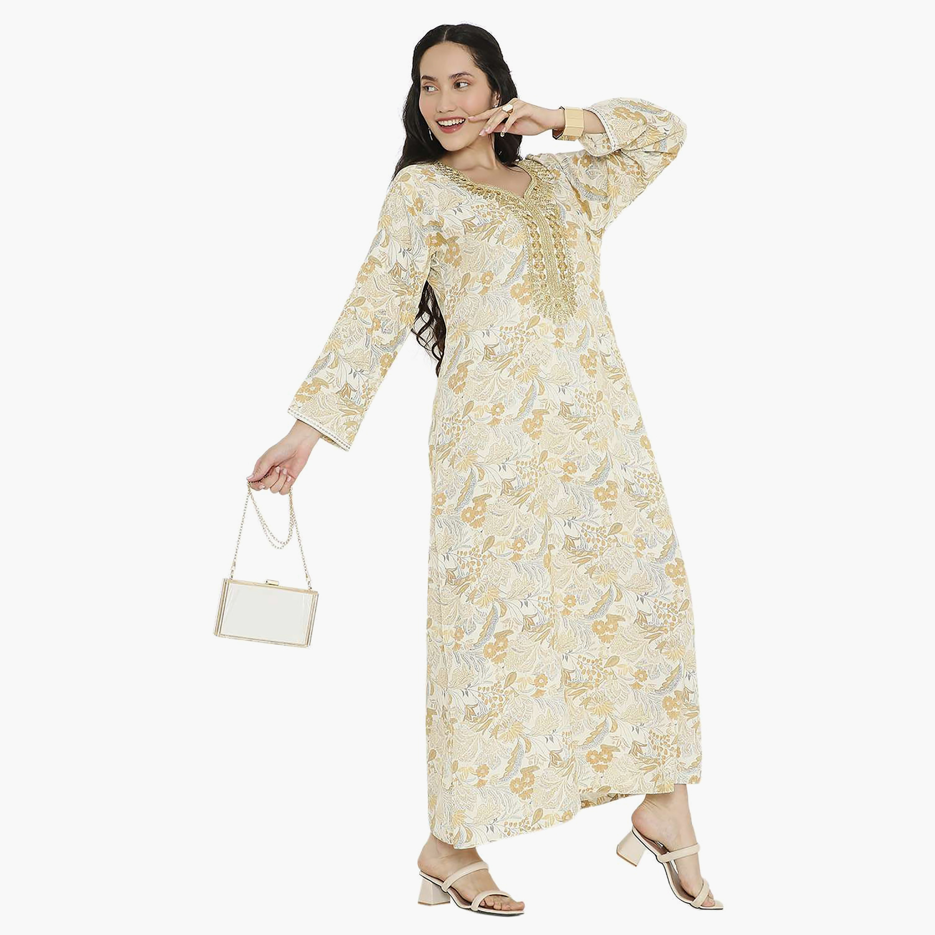 جلابية نسائية مطرزة بعقدة عنق من هانا آند سارة-women-arabicclothing-jalabiyas-image-4