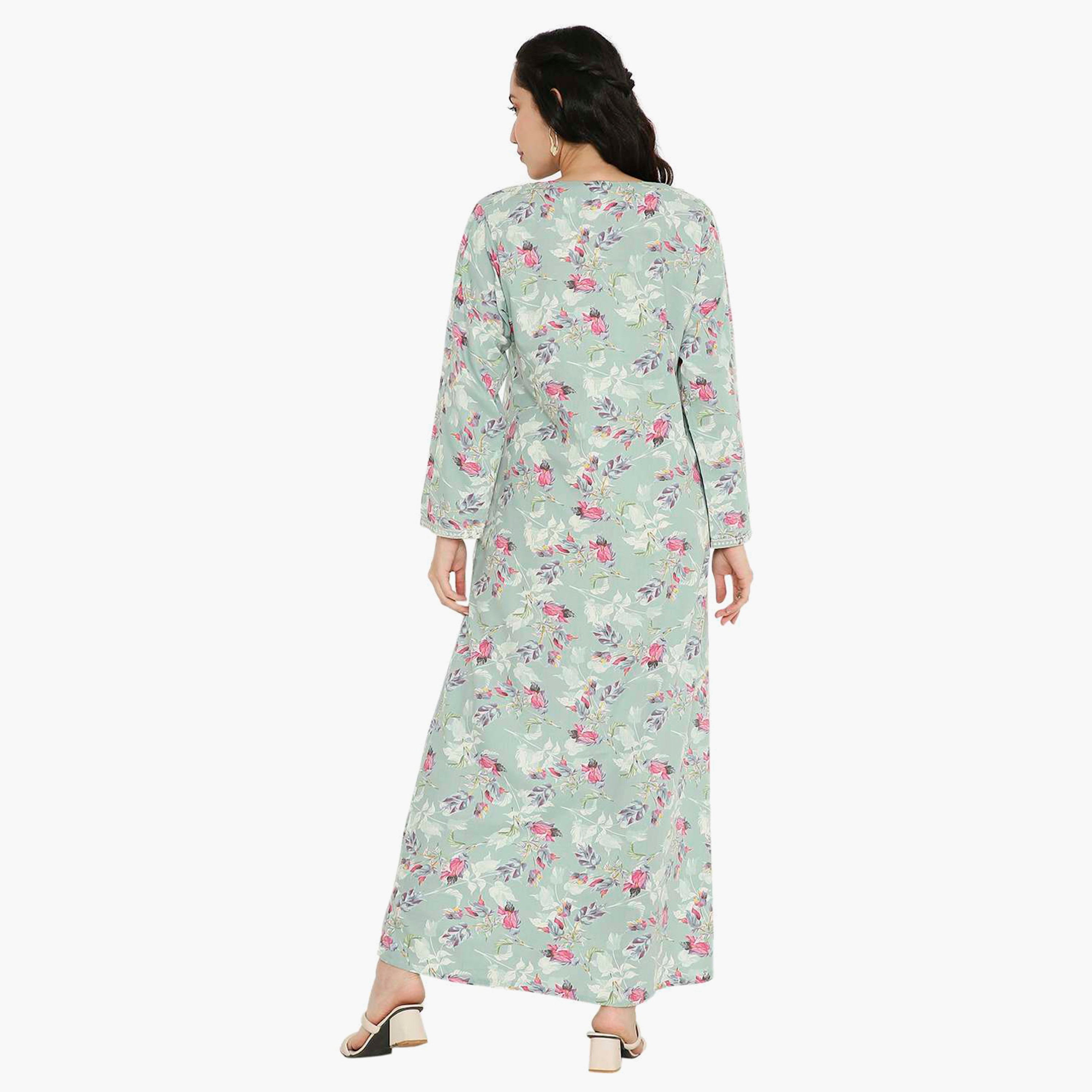 جلابية نسائية مطرزة بالزهور وعقدة عنق من هانا آند سارة-women-arabicclothing-jalabiyas-image-15