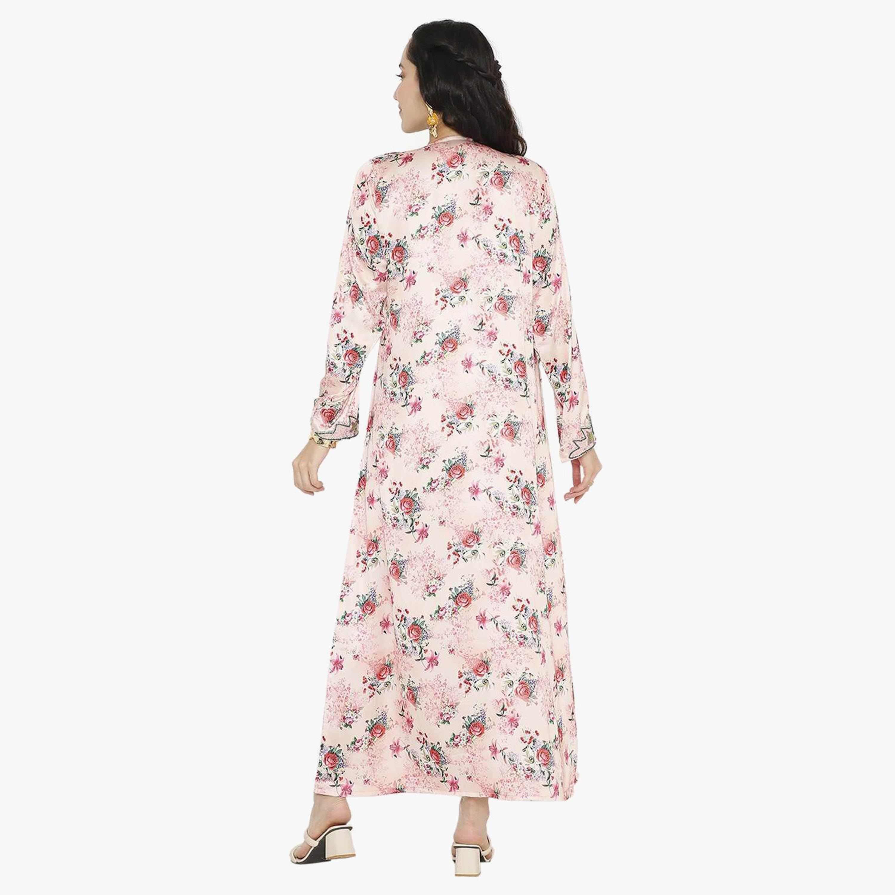 مخور سهرة نسائي مزين بالزهور ومزين بالخرز وتفاصيل عقدة عند الرقبة من هانا آند سارة-women-arabicclothing-jalabiyas-image-10