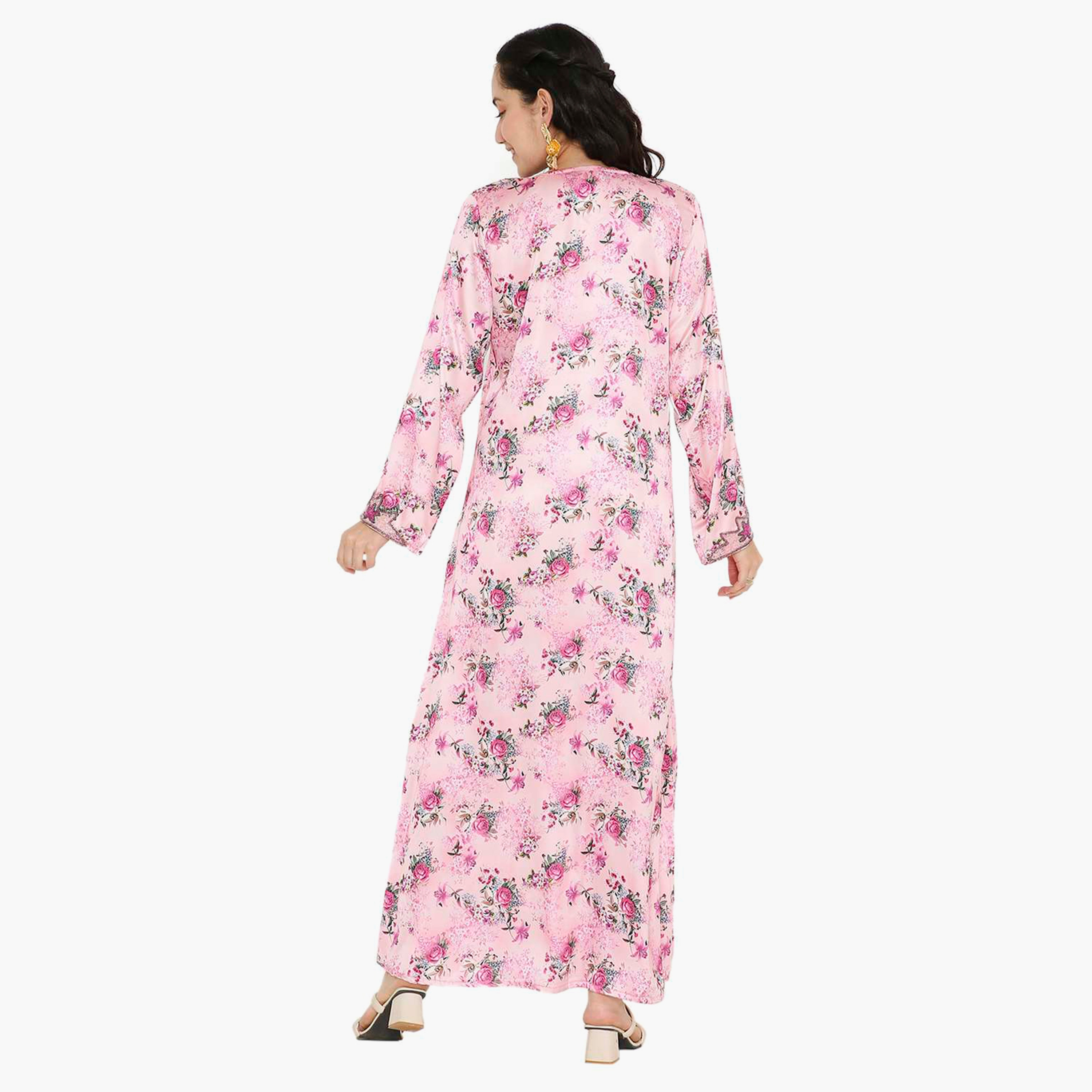مخور سهرة نسائي مزين بالزهور ومزين بالخرز وتفاصيل عقدة عند الرقبة من هانا آند سارة-women-arabicclothing-jalabiyas-image-15