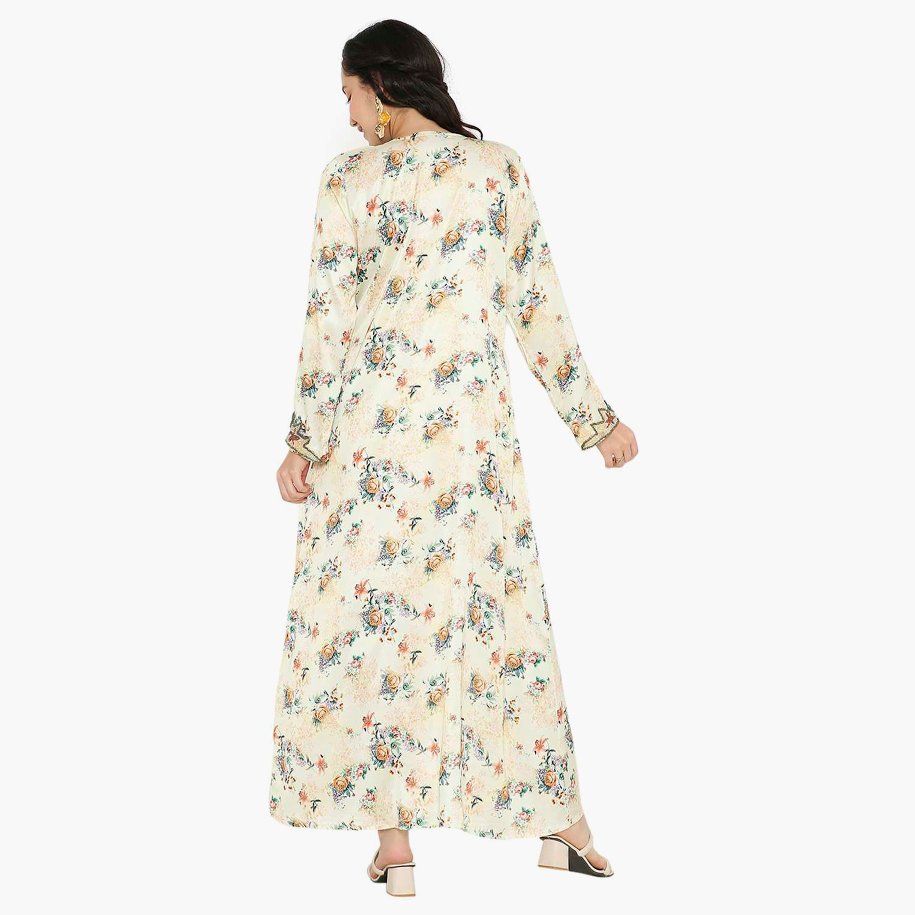مخور سهرة نسائي مزين بالزهور ومزين بالخرز وتفاصيل عقدة عند الرقبة من هانا آند سارة-women-arabicclothing-jalabiyas-image-20