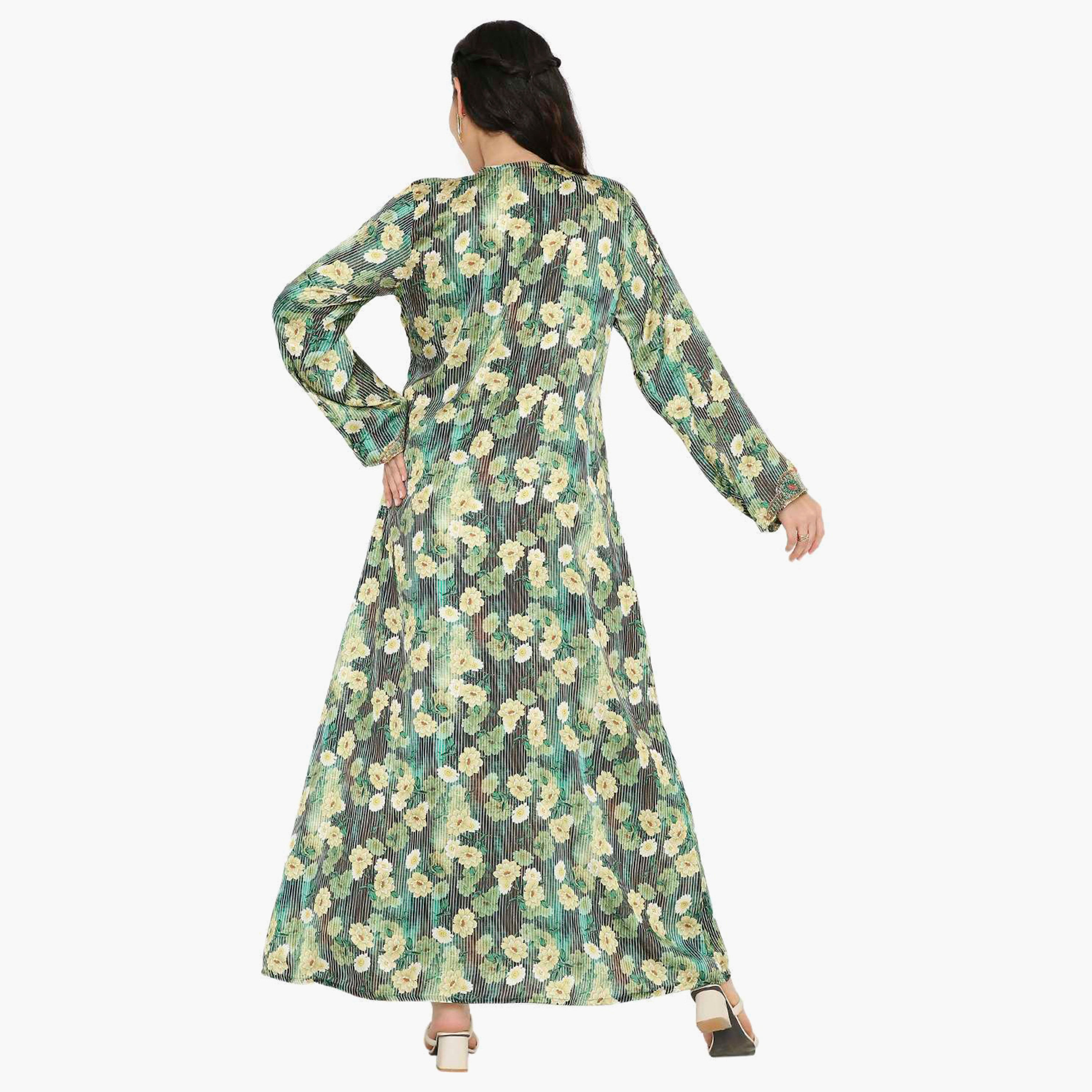 مخور سهرة نسائي مزين بالزهور ومزين بالخرز وتفاصيل عقدة عند الرقبة من هانا آند سارة-women-arabicclothing-jalabiyas-image-10