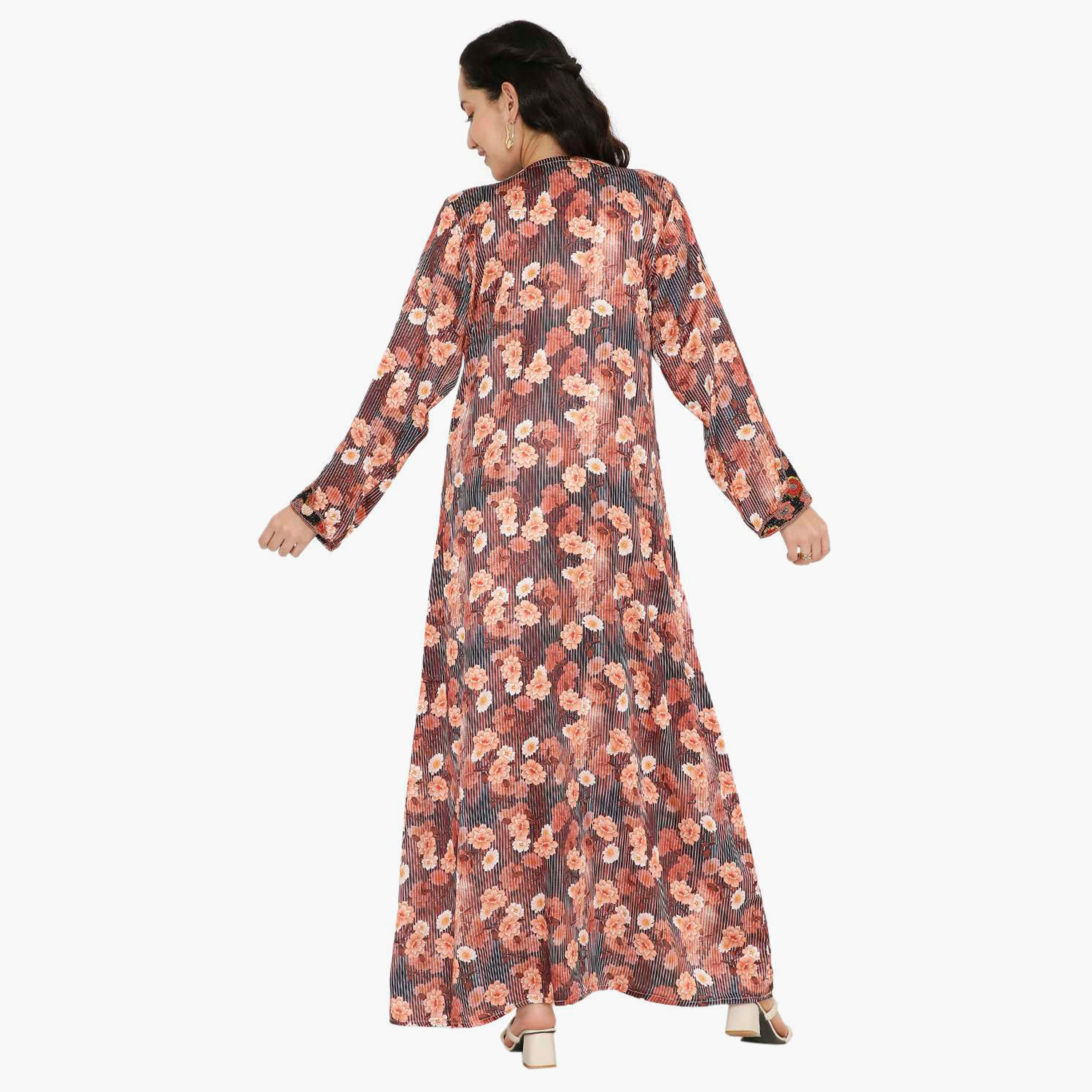 مخور سهرة نسائي مزين بالزهور ومزين بالخرز وتفاصيل عقدة عند الرقبة من هانا آند سارة-women-arabicclothing-jalabiyas-image-25