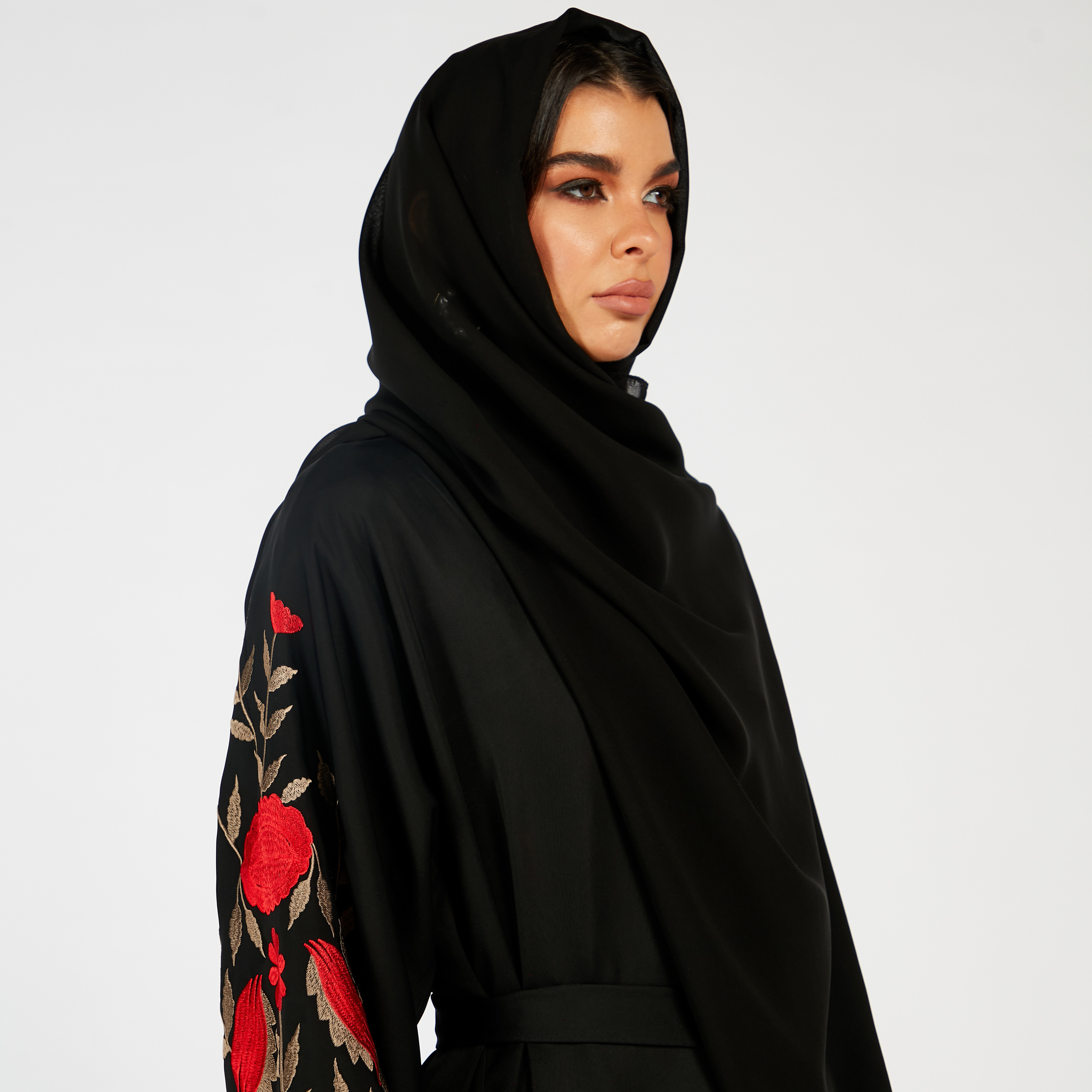 Nukhbaa Embroidered Abaya and Hijab Set-women-arabicclothing-abayas-image-2