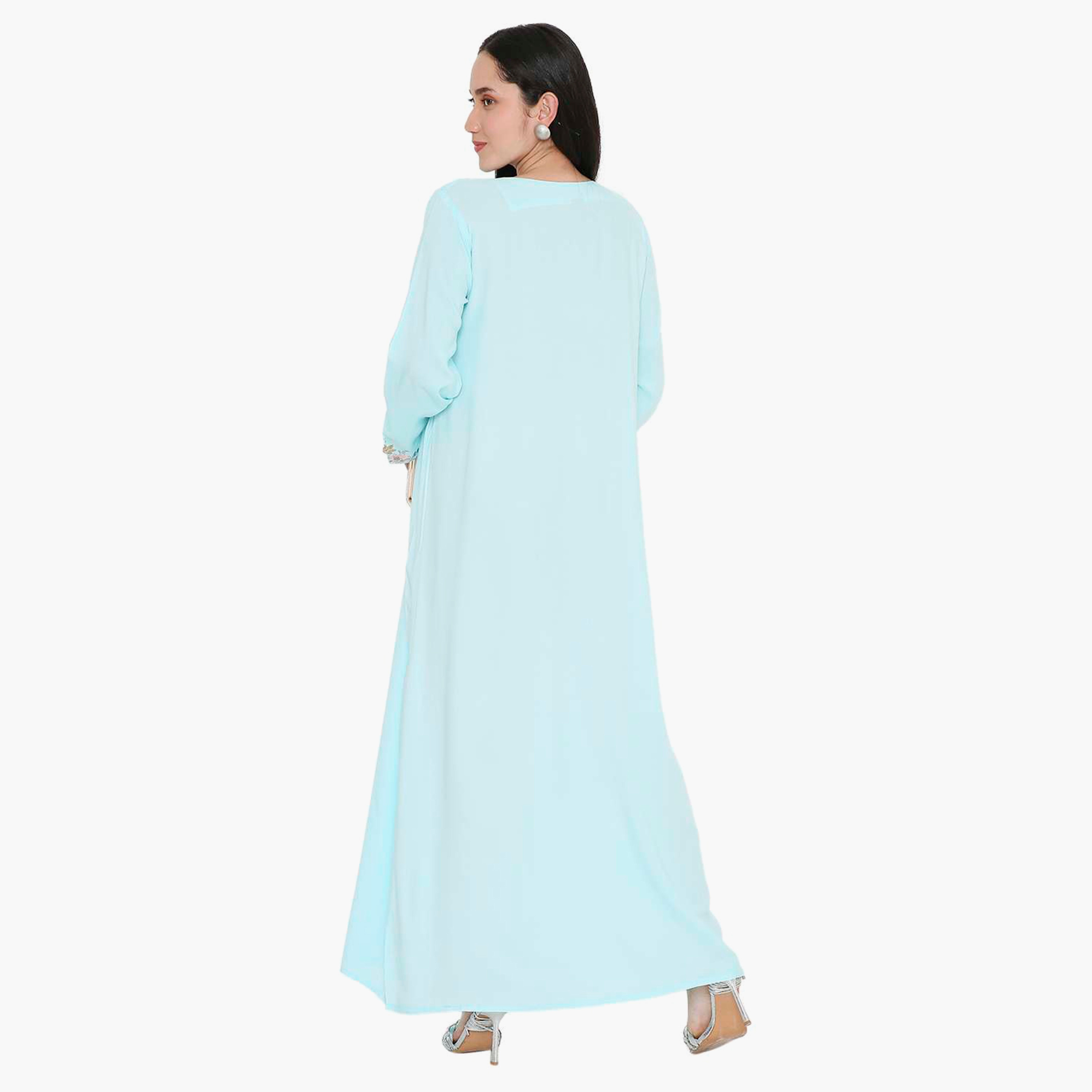 جلابية نسائية بأكمام مطوية ومطرزة من هانا آند سارة-women-arabicclothing-jalabiyas-image-5