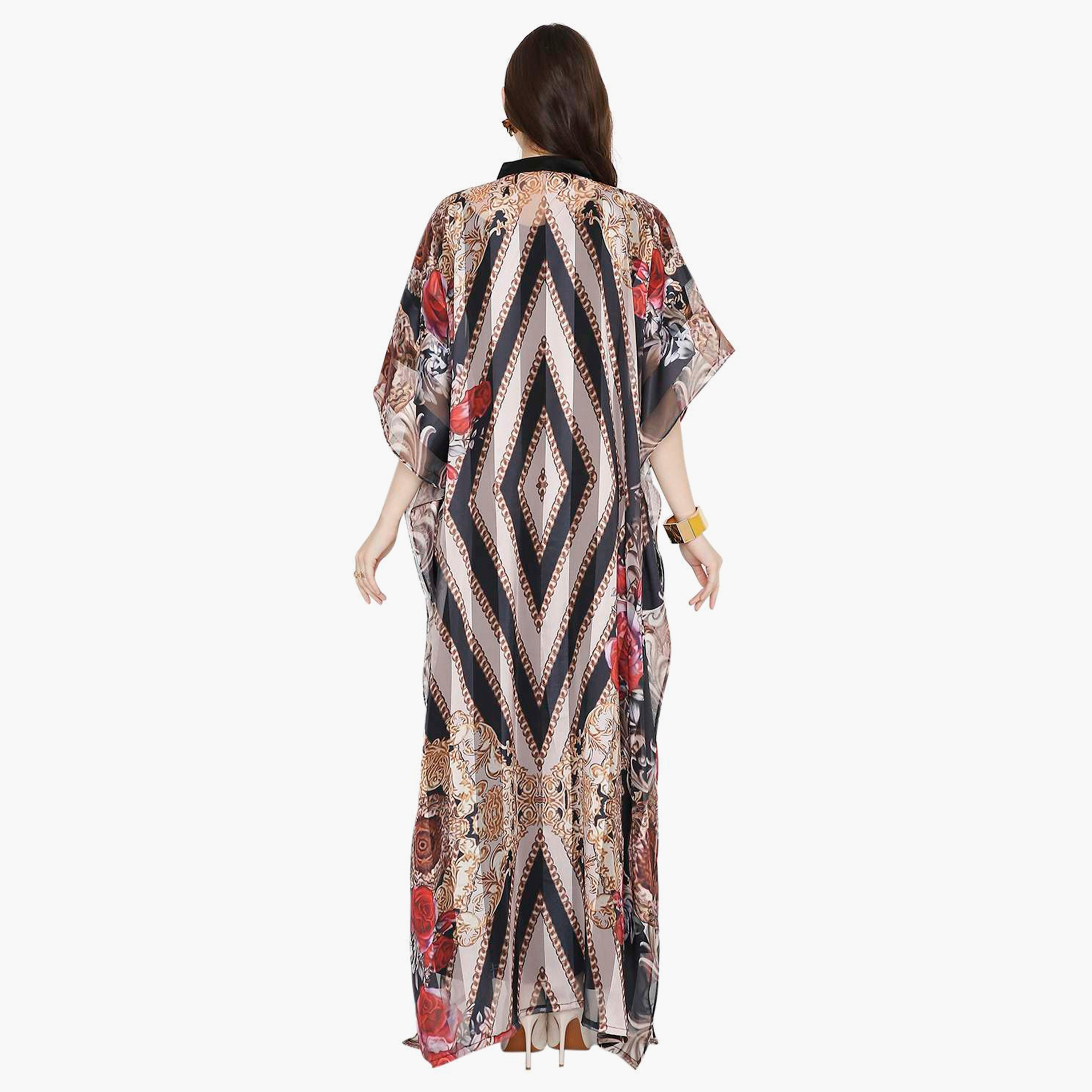 قفطان احتفالي نسائي مطبوع بياقة وأكمام واسعة من هانا آند سارة-women-arabicclothing-jalabiyas-image-5