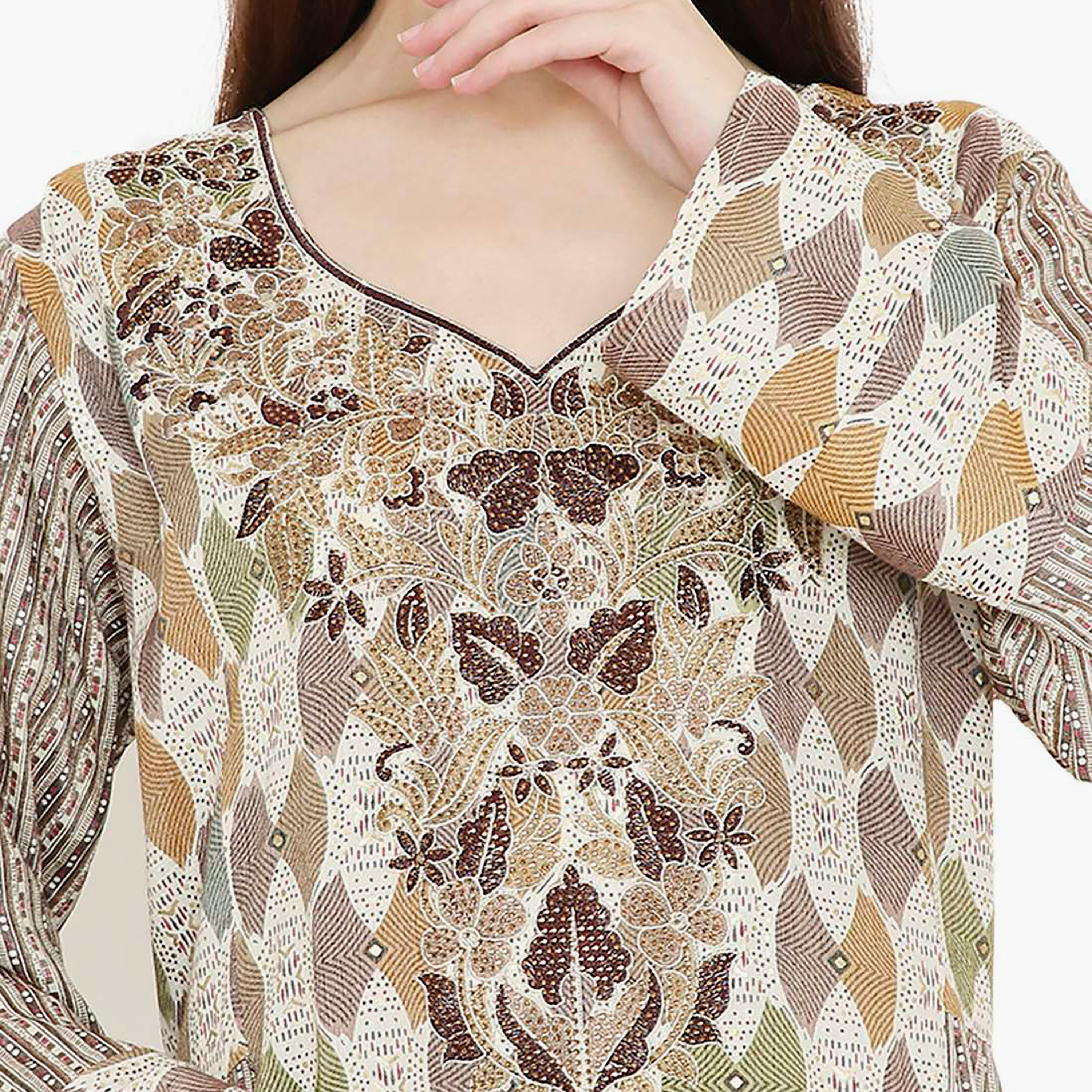 جلابية نسائية مطبوعة ومزخرفة ومطرزة من هانا اند سارة-women-arabicclothing-jalabiyas-image-12